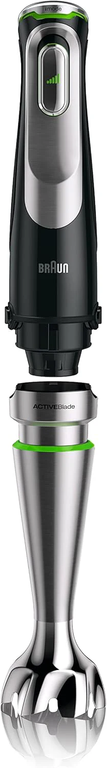 Braun MultiQuick 9 MQ 9187XLI staafmixer �C Staafmixer met Active PowerDrive technologie en 5 accessoires voor hakken, pureren, kloppen en crushen van ijs, 1200 watt, zwart/roestvrij staal