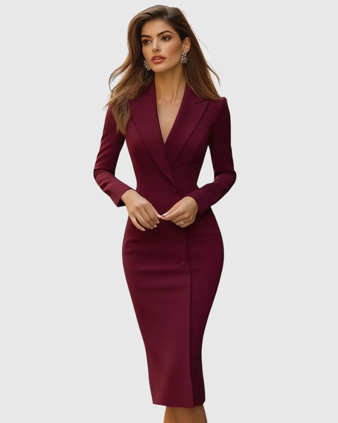 Strukturiertes Midi-Kleid im Blazer-Stil