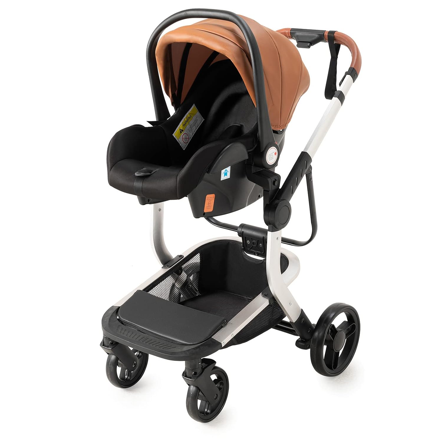 3 in 1 Kombikinderwagen 3 in 1 Reisesysteme Kinderwagen Infant Hochlandschaft Liegender Buggy Kinderwagen Neugeborenen Kinderwagen Faltbarer Standardkinderwagen (906 White)