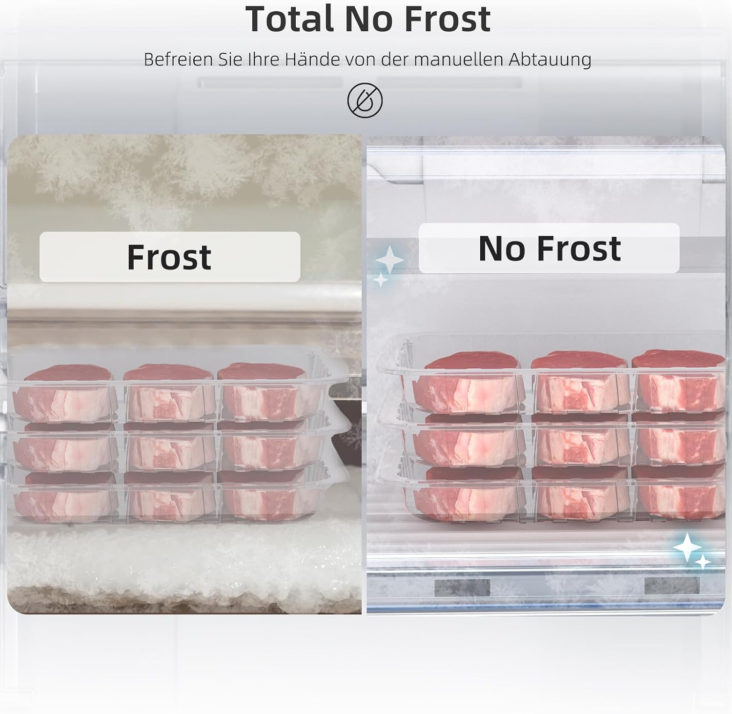 CHIQ Kühlschrank mit Wasserspender 2XL | No Frost | 231L, 54cm B, 57,6cm T | 4-Sterne-Gefrierfach, Schnellkühlung| Umkehrbare Tür, Obstschubladen, LED-Licht | Kühl-Gefrierkombination Freistehend