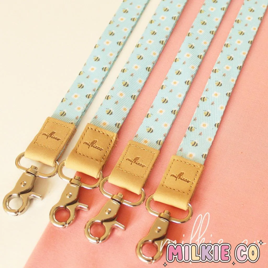 Blue Bee Fabric Lanyard