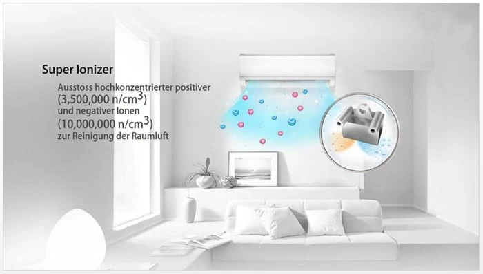 DIMSTAL 12000 BTU 3,6kW ULTRA - Split airconditioning + verwarming ECO Smart WiFi Zelfreinigend Super-ionisator Follow Me complete set stil incl. 3m leidingen