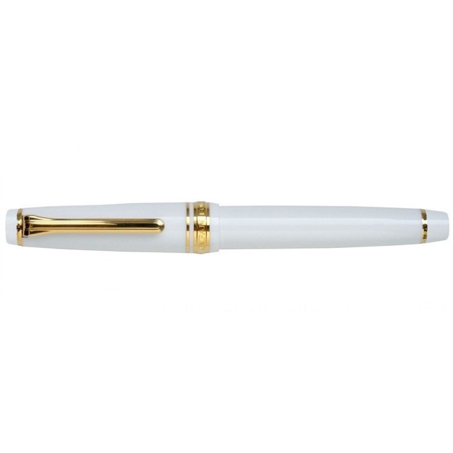 Sailor Professional Gear Slim Fountain Pen (14K Medium) White with Gold Trims