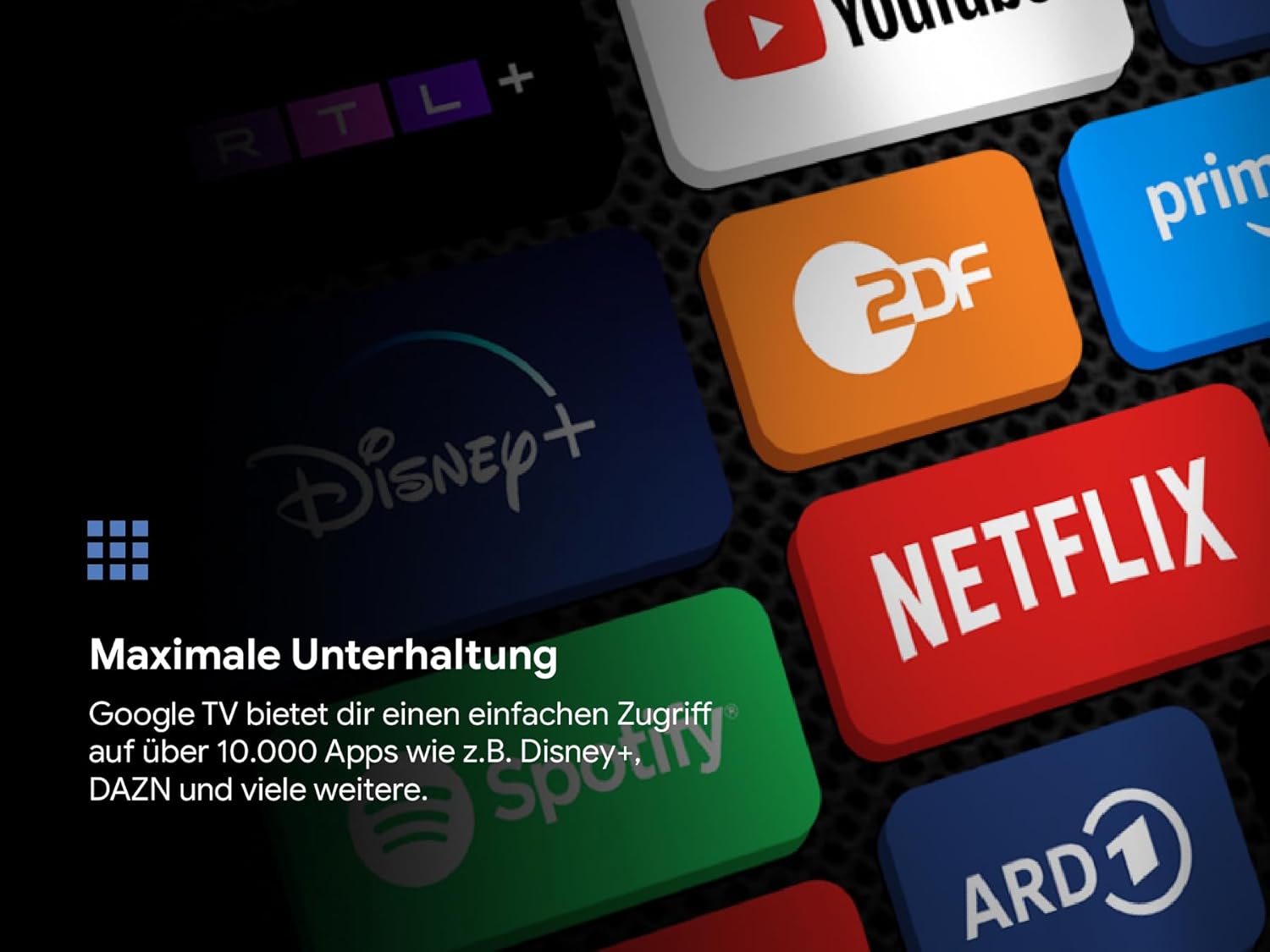 DYON iGoo-TV 55U-2 – 55 Zoll (139 cm) 4K Ultra-HD Smart TV mit Google TV, HDR10, Triple Tuner (DVB-S2/C/T2), WLAN, Bluetooth, Google Assistant, Netflix, Prime Video, [Mo2025]