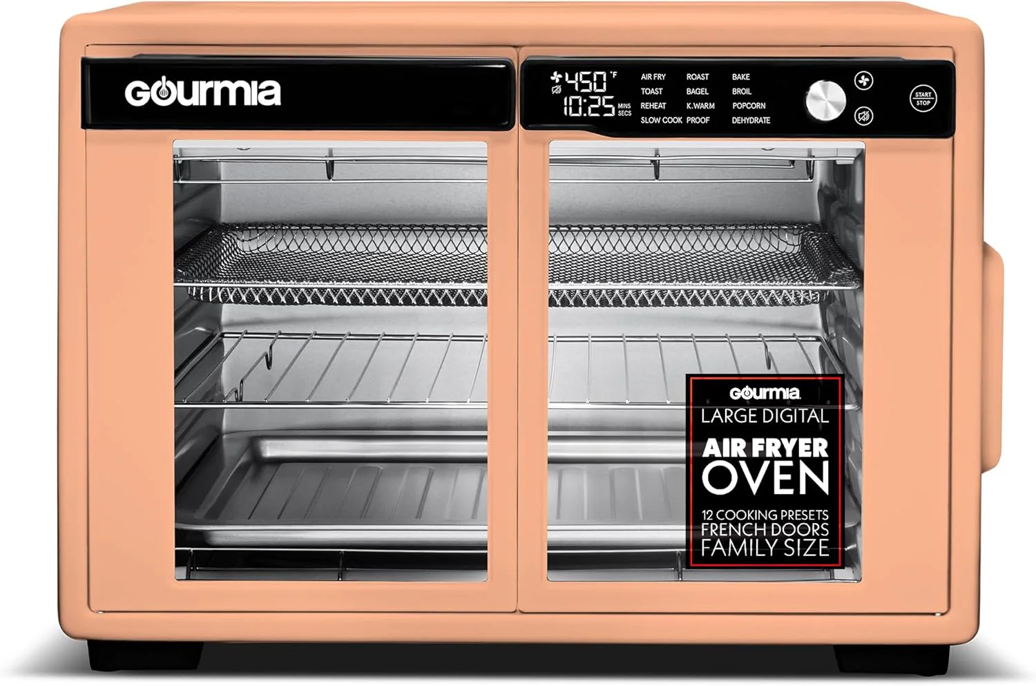 Gourmia French Door Air Fryer Oven - 37 Qt Large Capacity Convection Toaster Oven