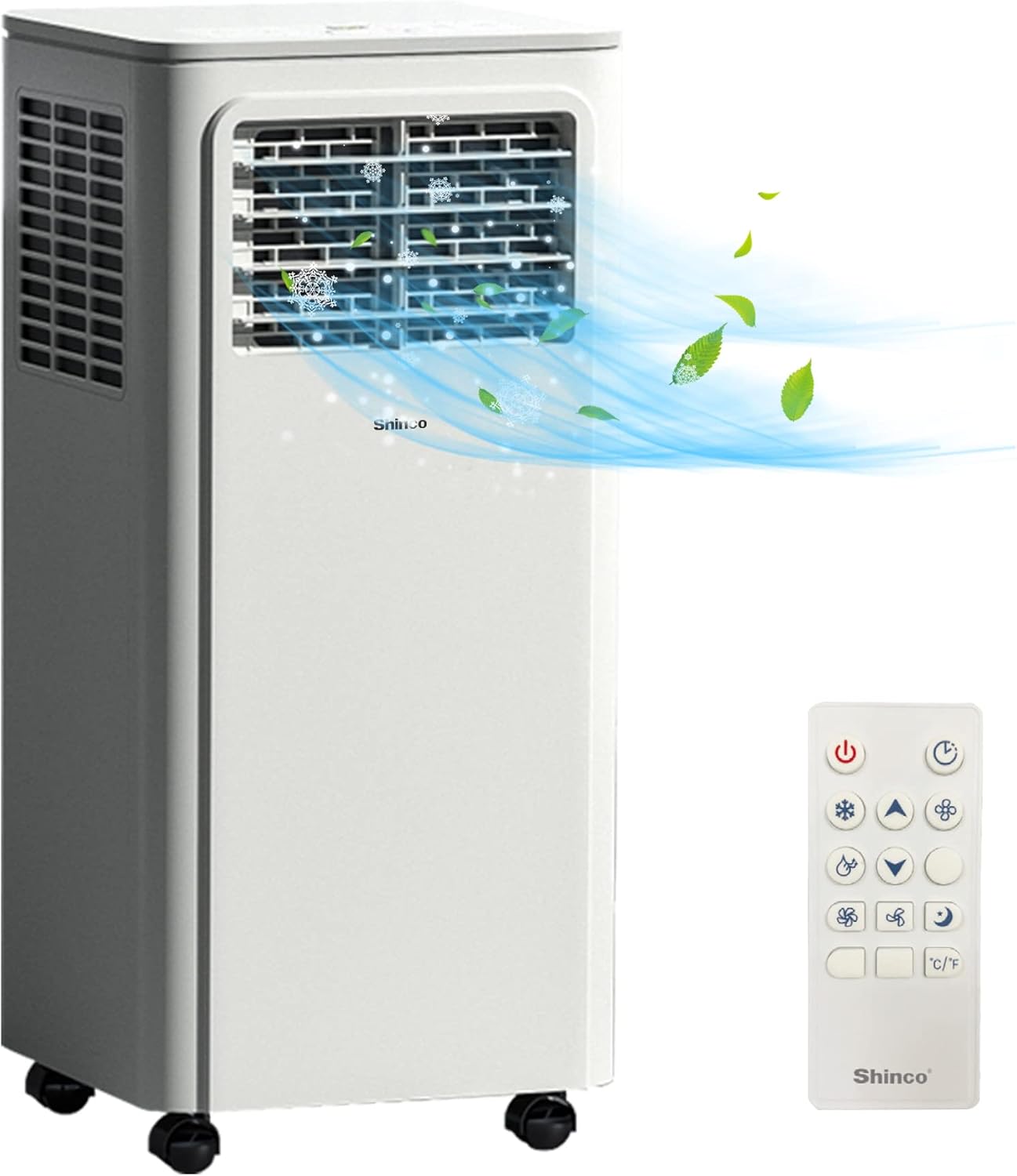 SHINCO Mobile Klimaanlage mit Abluftschlauch, 12000BTU, Kühlung&Heizung&Ventilieren&Entfeuchten, Mobiles Klimagert mit Fenstermontage-Kit, 24H-Timer, APP, für Rume von etwa 90m