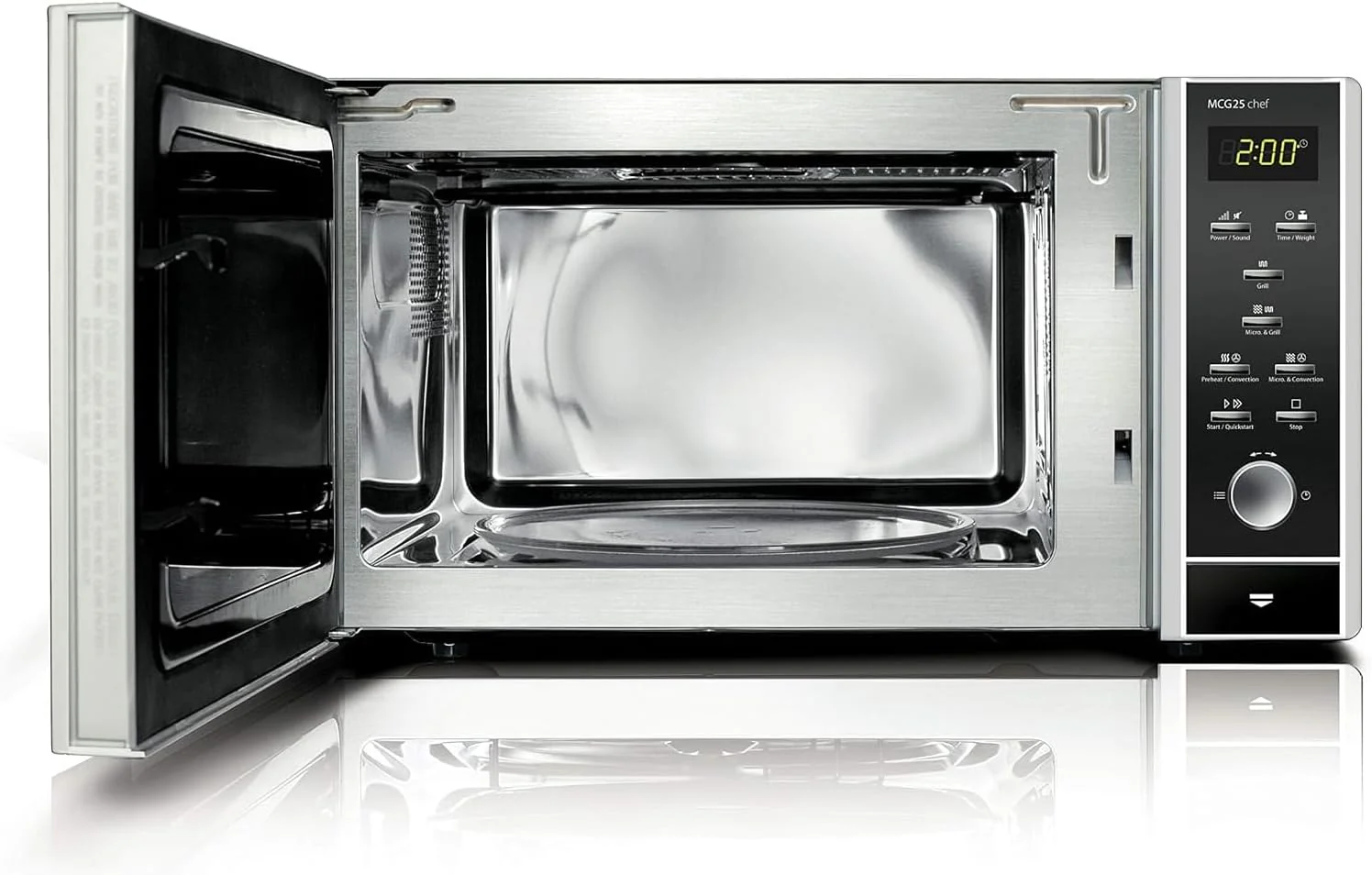 CASO MCG30 Ceramic chef Testsieger Haus & Garten Test, 3in1 Mikrowelle mit Grill + Hei?luft 2100W 30L, Borosilikatglasboden, Backofen-Funktion bis 200��C
