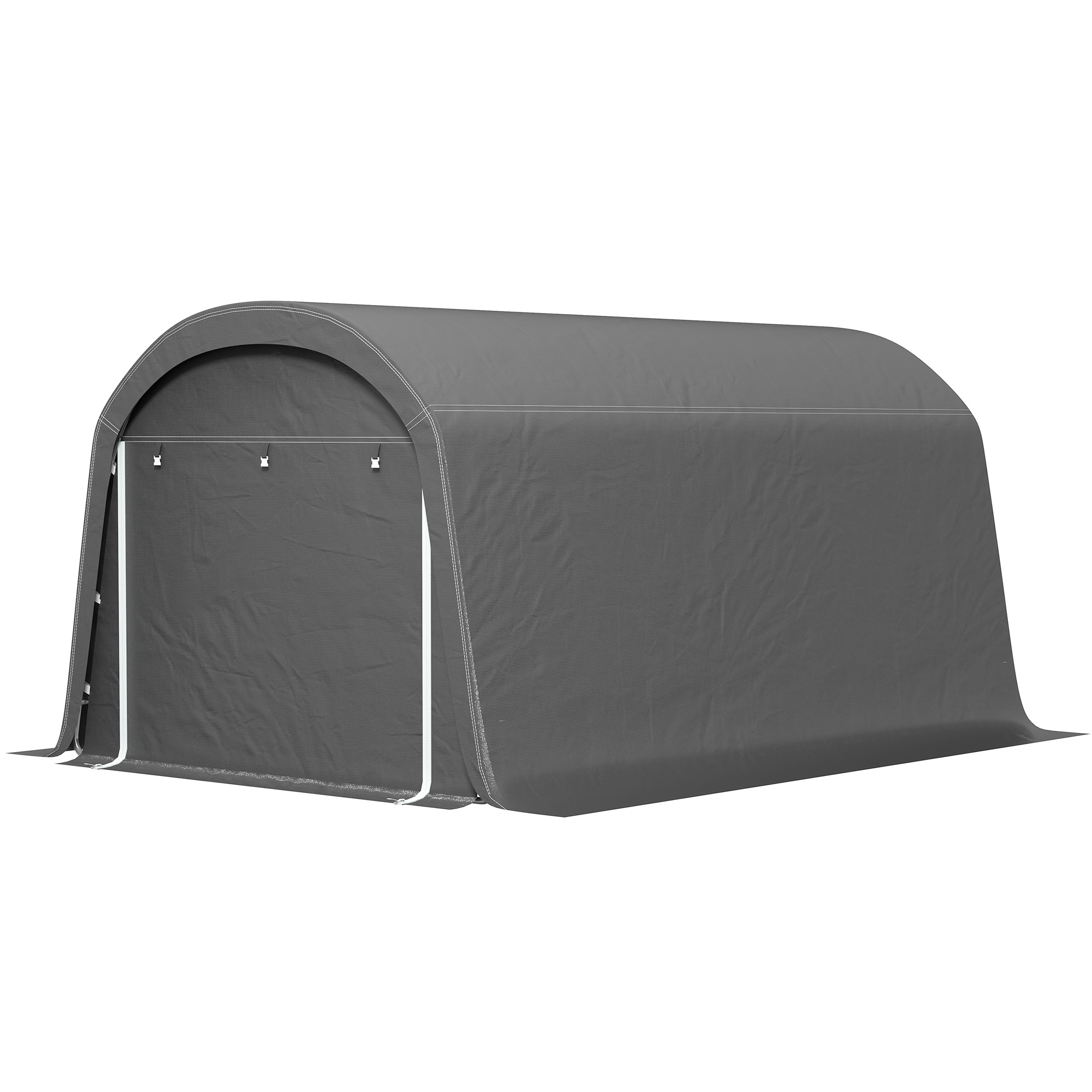 /Tuinschuur met Plastic Zeil, Gereedschapstent, Opzetbare Garage, 300B x 450D x 230H cm, Donkergrijs
