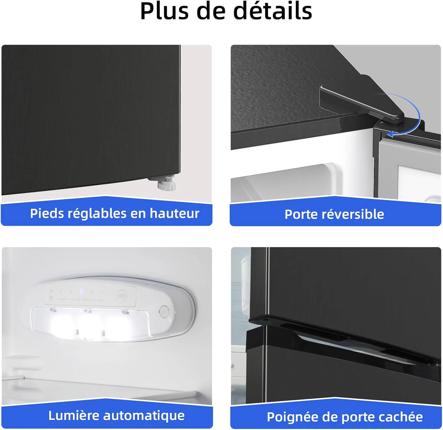 CBM159LEBD Réfrigérateur congélateur bas157 litres, Low Frost, Faible bruit