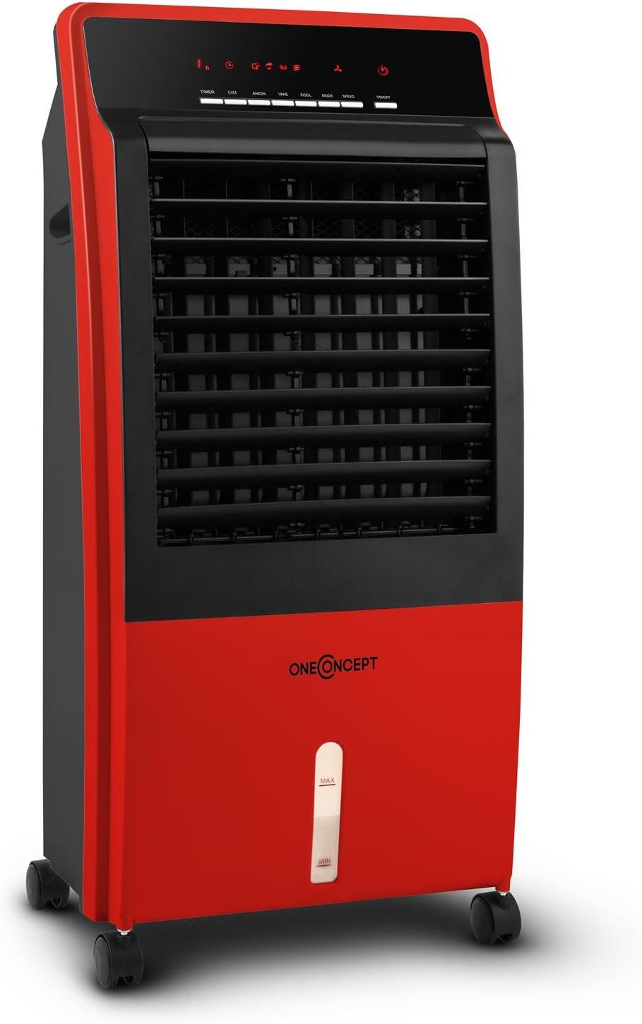 OneConcept CTR-1: Mobiler Luftkühler Luftbefeuchter Dunkelrot