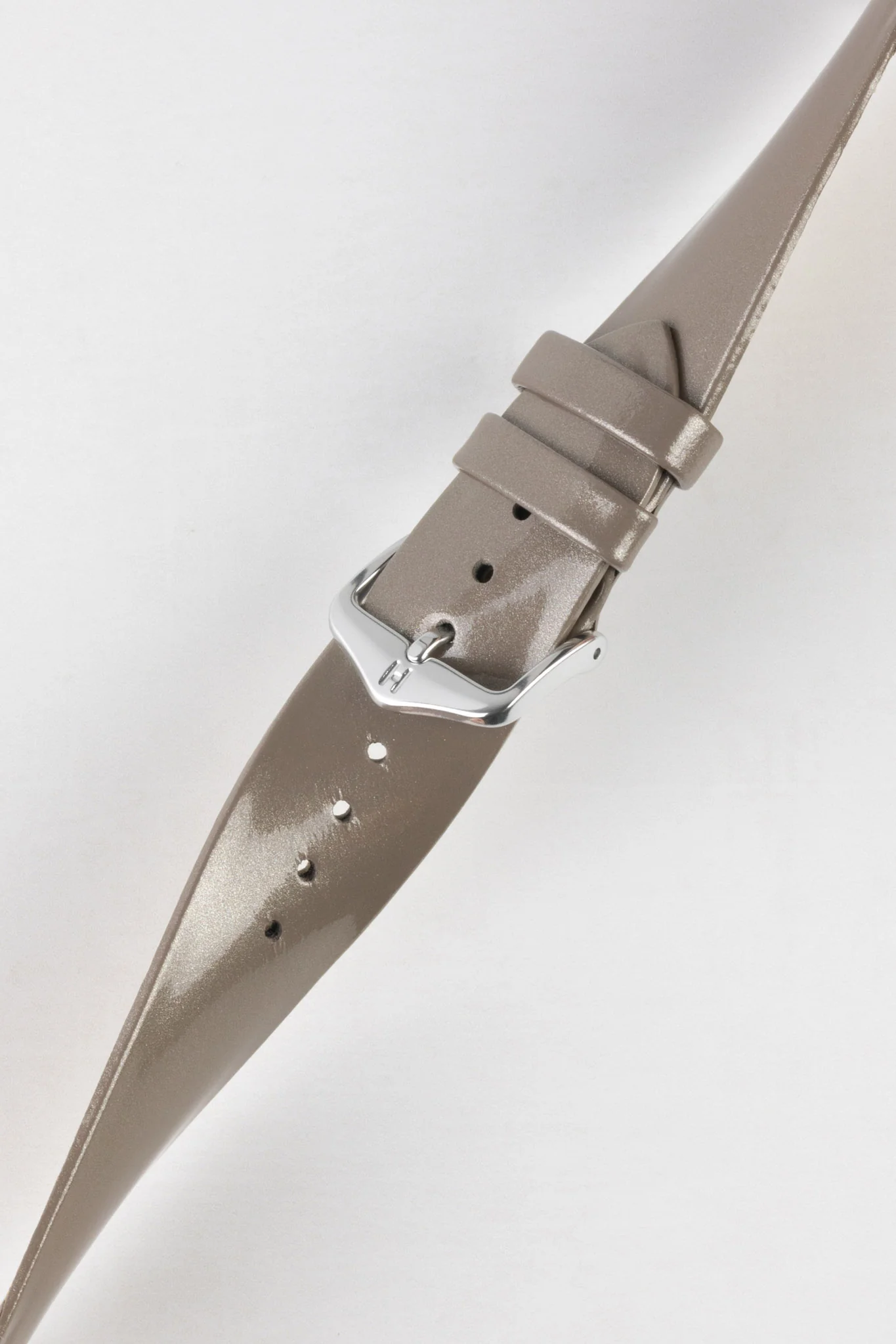 Hirsch DIVA Glossy Ladies Leather Watch Strap in SILVER