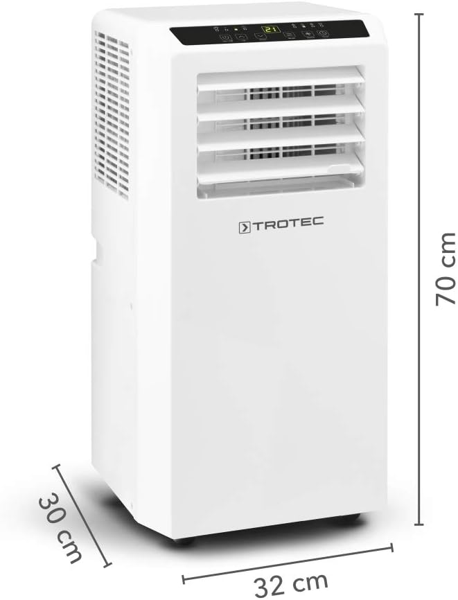 TROTEC Lokales Klimagerät mit Heizfunktion PAC 2010 SH mobile Klimaanlage 4-in-1 Kühlung, Beheizung, Ventilation, Entfeuchtung Klimagerät 2 kW 7.000 BTU/h für Raumgröße bis 26 m² und 65 m³