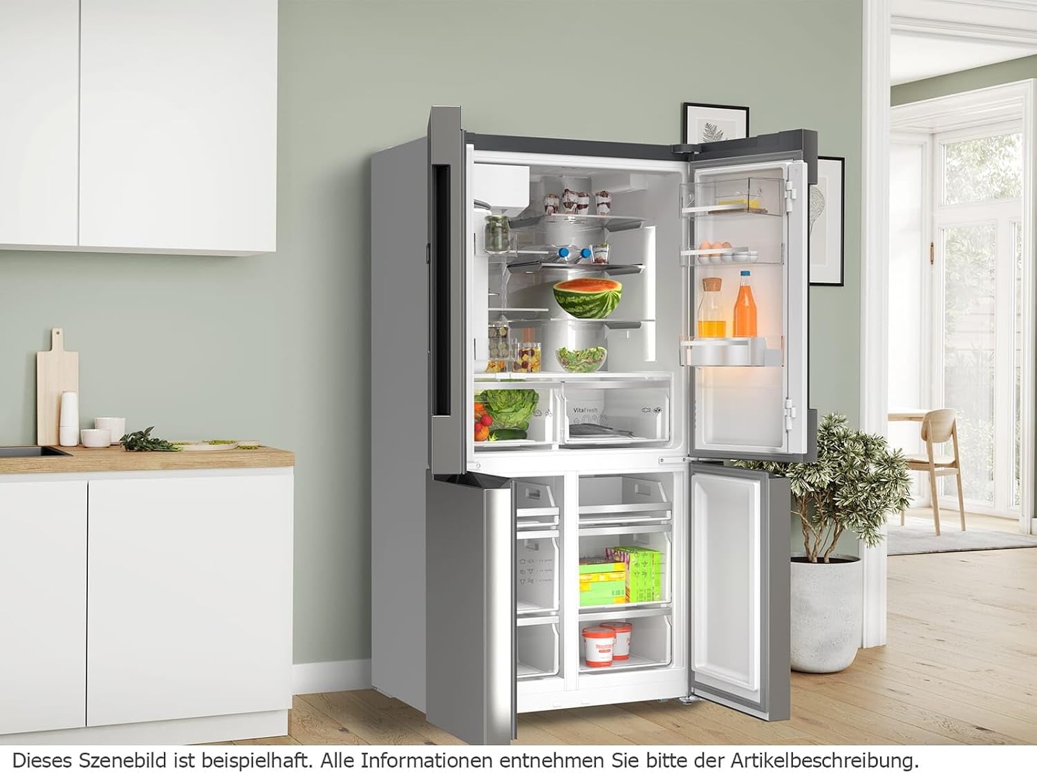 Bosch KFD96APEA, Série 6, Réfrigérateur américain, Pose libre, 183 x 90.5 cm, 574 L, Inox