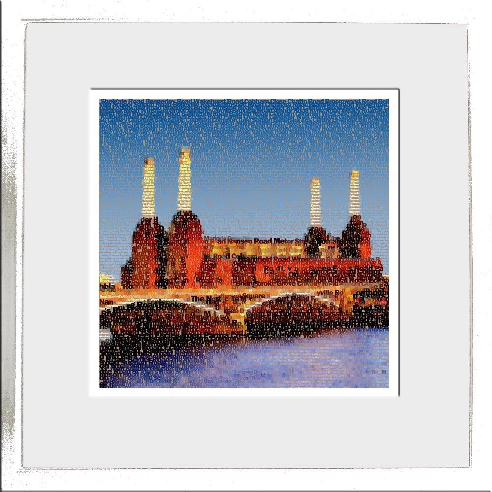 Battersea Power Station Art - Dusk Textualised