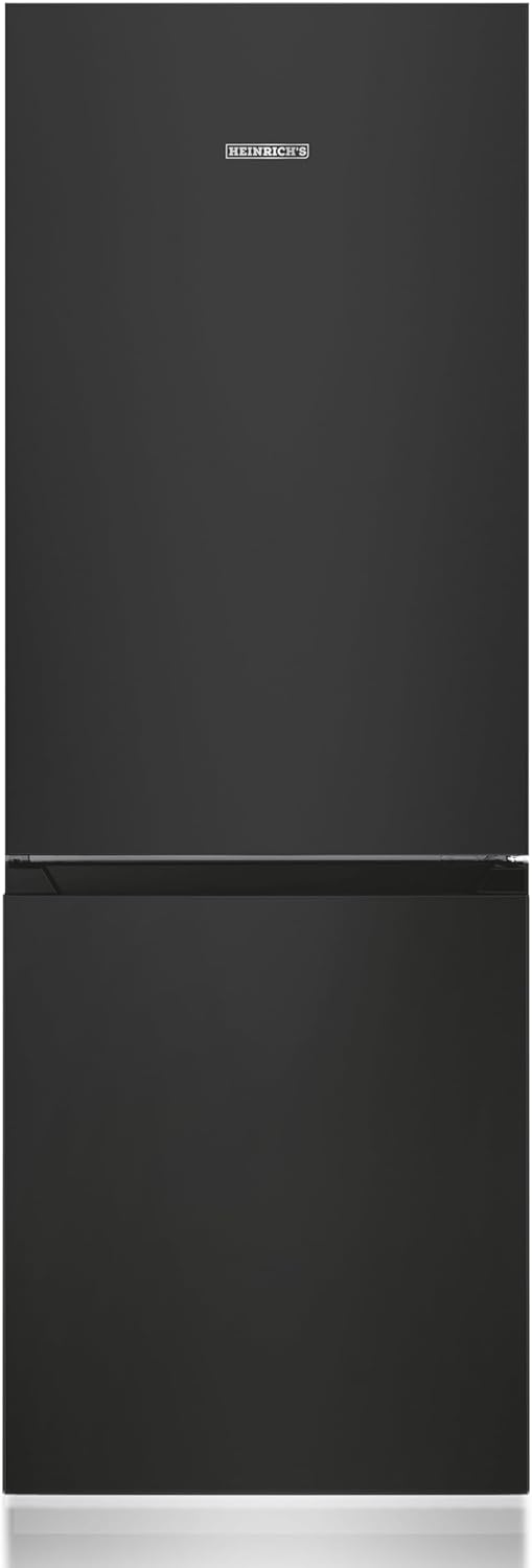 Heinrichs Fridge Freezer Combination 175 Litres, Cooling Volume 122 L, Freezer 53 L, LED Interior Lighting, Fridge Door Hinge, Changeable, Quiet 39 dB, Large Freezer Boxes, 7 Temperature Levels, inox