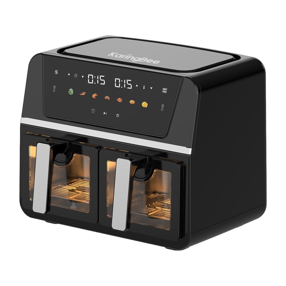 Frytkownica dwukomorowa z okienkiem KaringBee AF801E2TK, 1700 W, 2 x 4,5 l, czarna