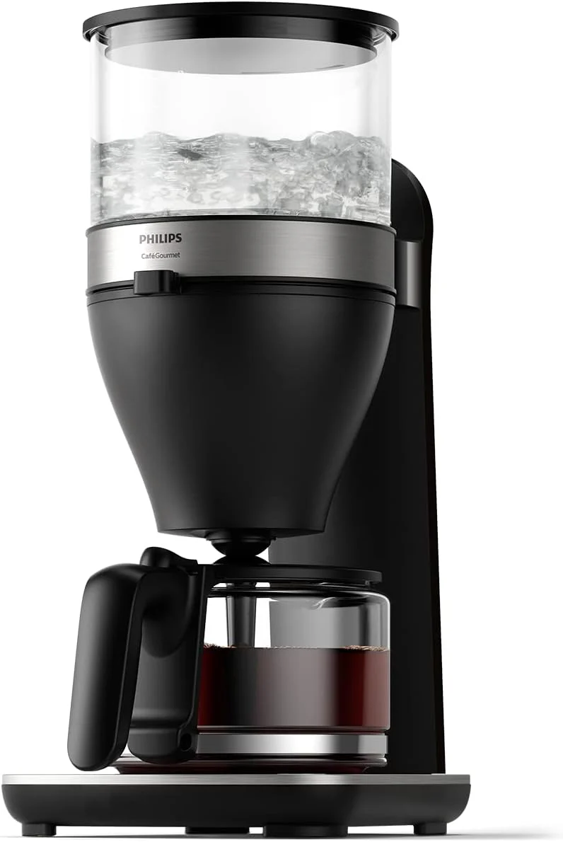 Philips All-in-1 Filterkaffeemaschine - integriertes Kegelmahlwerk f��r frisch gemahlenen Kaffee - Duo-Bohnenbehlter, 1,25-L-Glaskanne, individuelle Einstellung der Intensitt (HD7900/50)