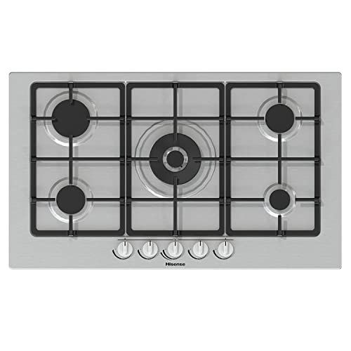 Hisense GM973XF Piano Cottura a Gas, 5 Zone di Cottura, Larghezza 90 cm, Griglie in Ghisa, Accensione Integrata, Inox Anti Impronta, Bruciatore Wok 86x51x9cm : Amazon.it: Grandi elettrodomestici