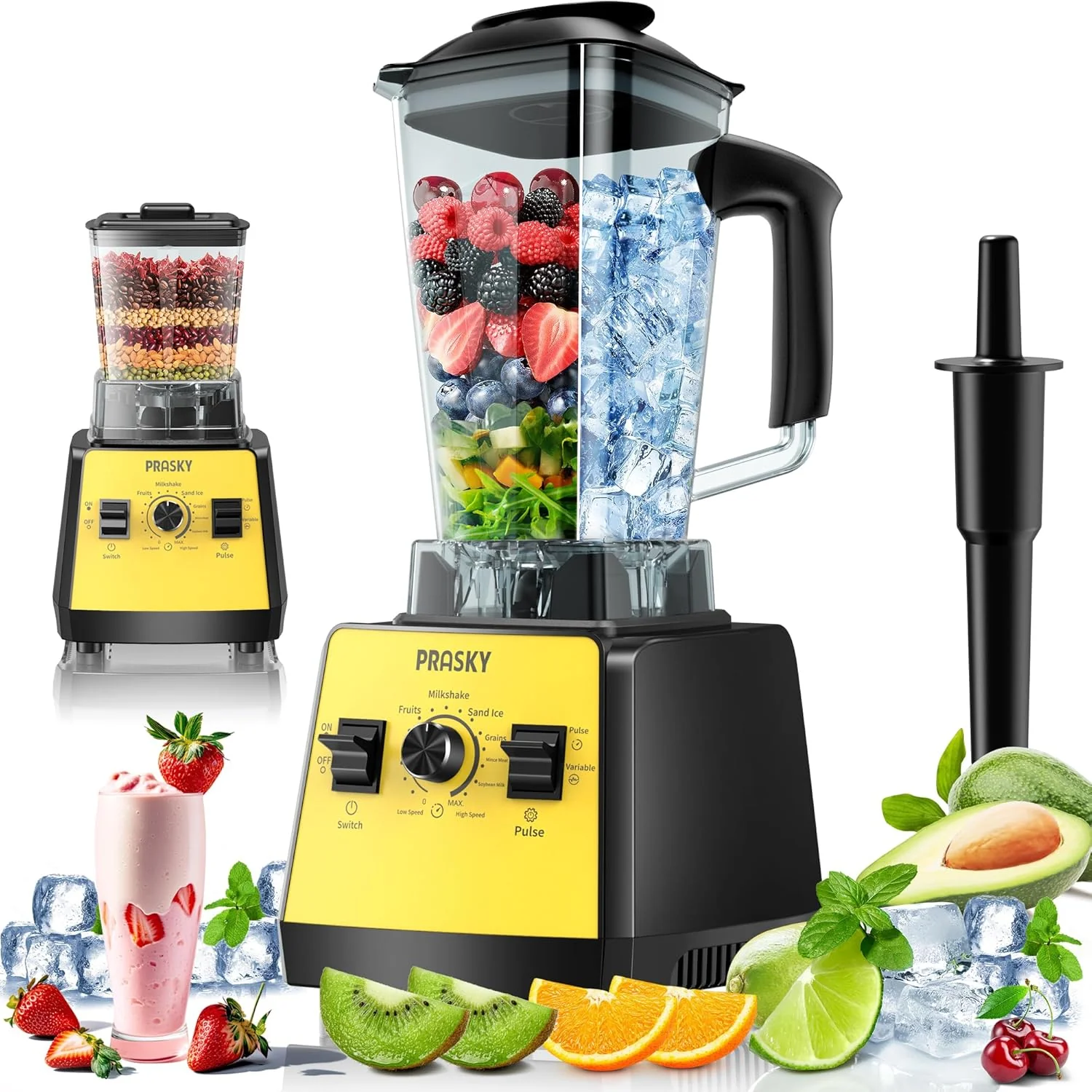2400W High Speed Countertop Blender, 101oz Large Capacity, BPA-Free, 25000 RPM Blenders for Smoothies, Ice Crushing, Soups, Nut Butters & Baby Food (Gray, 3L)