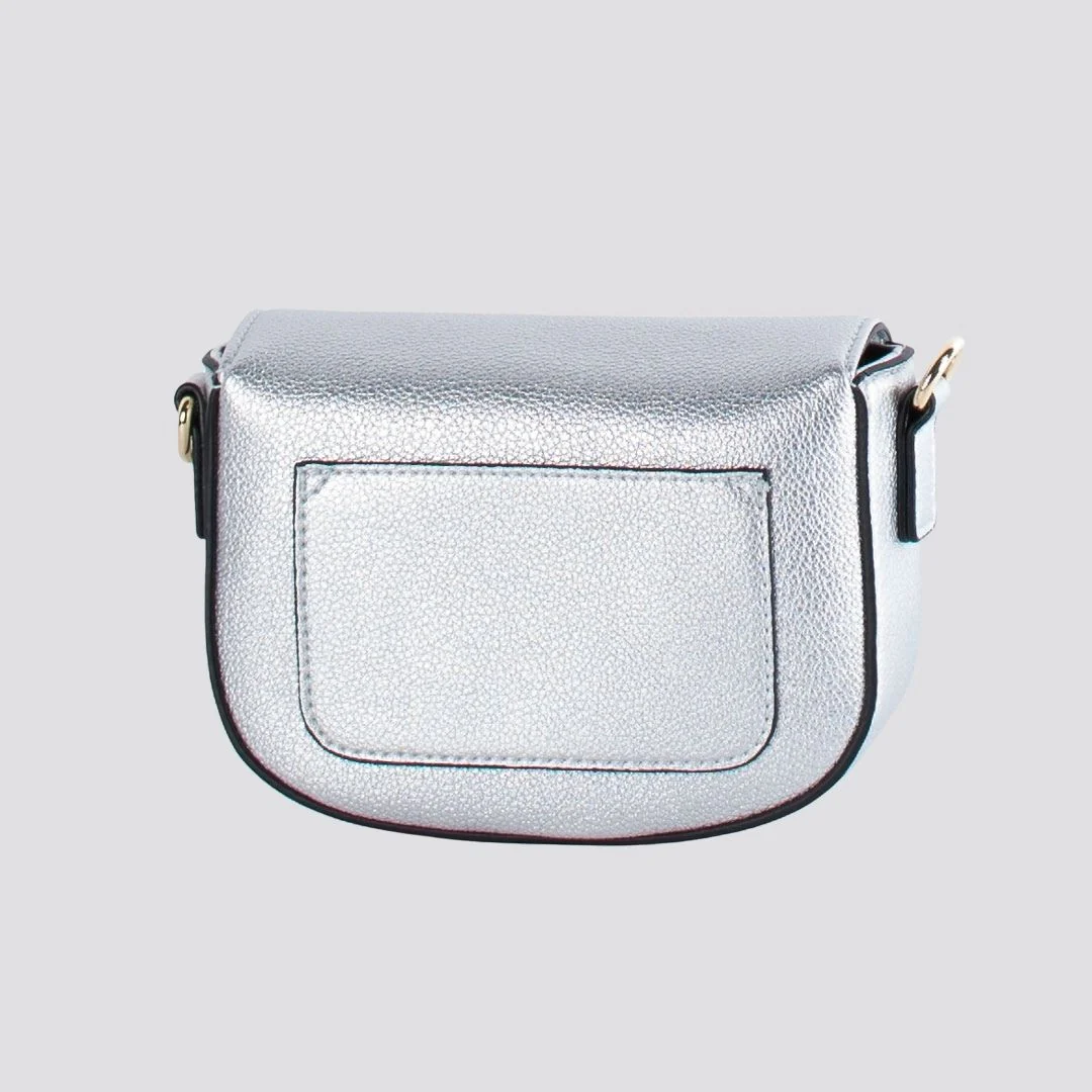 Mini Satchel Crossbody Bag | Silver