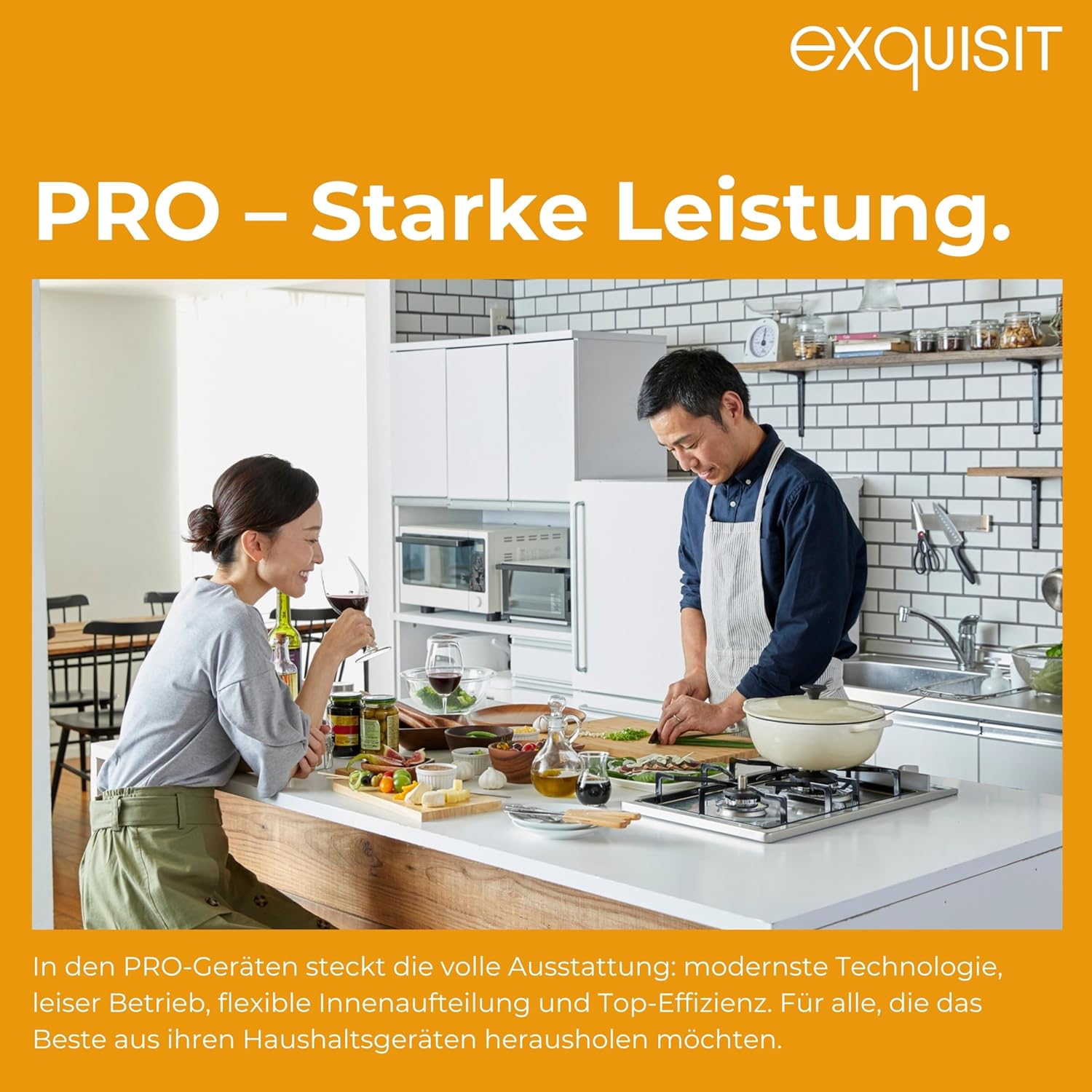 Exquisit Kühl-Gefrierkombination No Frost | 193 l, No Frost Kühlschrank, Energieklasse E, 41 dB, LED, 160 x 51 x 61 cm | KGC5195-65-NF-330E silber