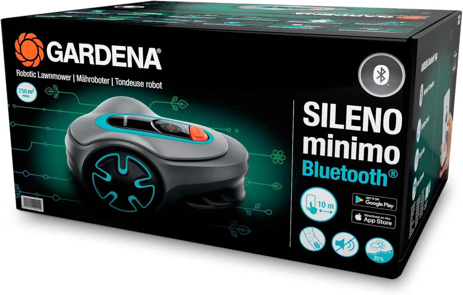 Gardena Mhroboter SILENO minimo 500 m: intelligenter Rasenmher mit optimaler Konnektivitt, mit Gardena Bluetooth App programmierbar, DE-Version (15202-20)