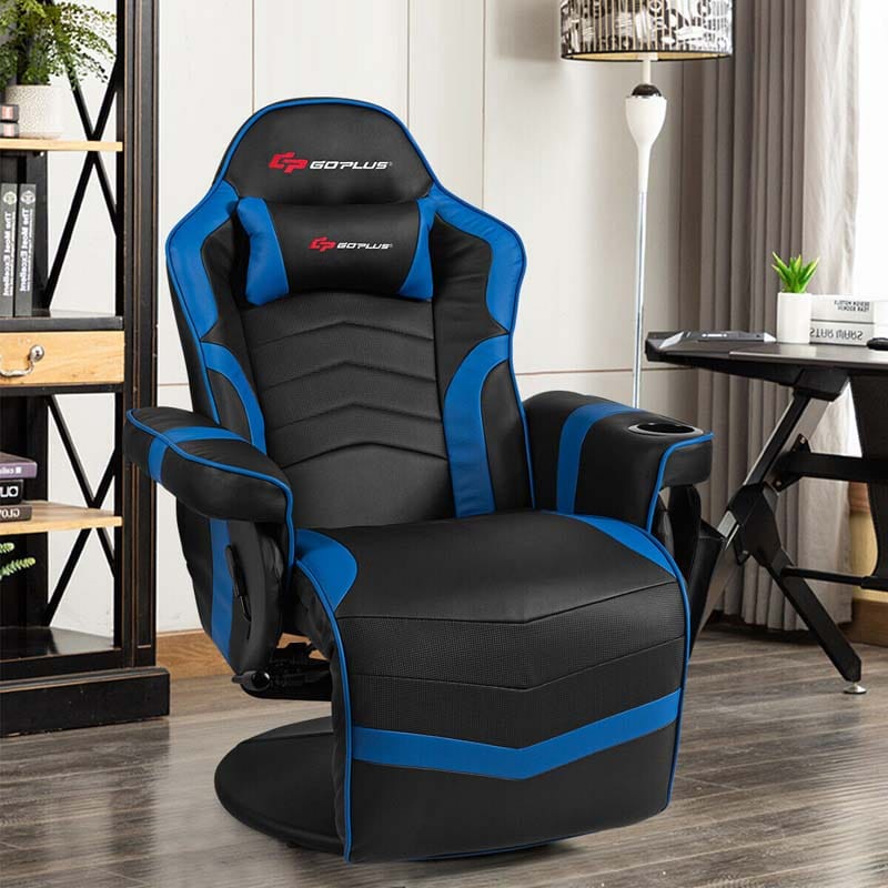 Pu Leather Massage Gaming Chair Ergonomic High Back Racing Style Gaming Recliner With Adjustable Backrest Amp Footrest Cup Holder Side Pouch - Comfortable And Ergonomic Design
