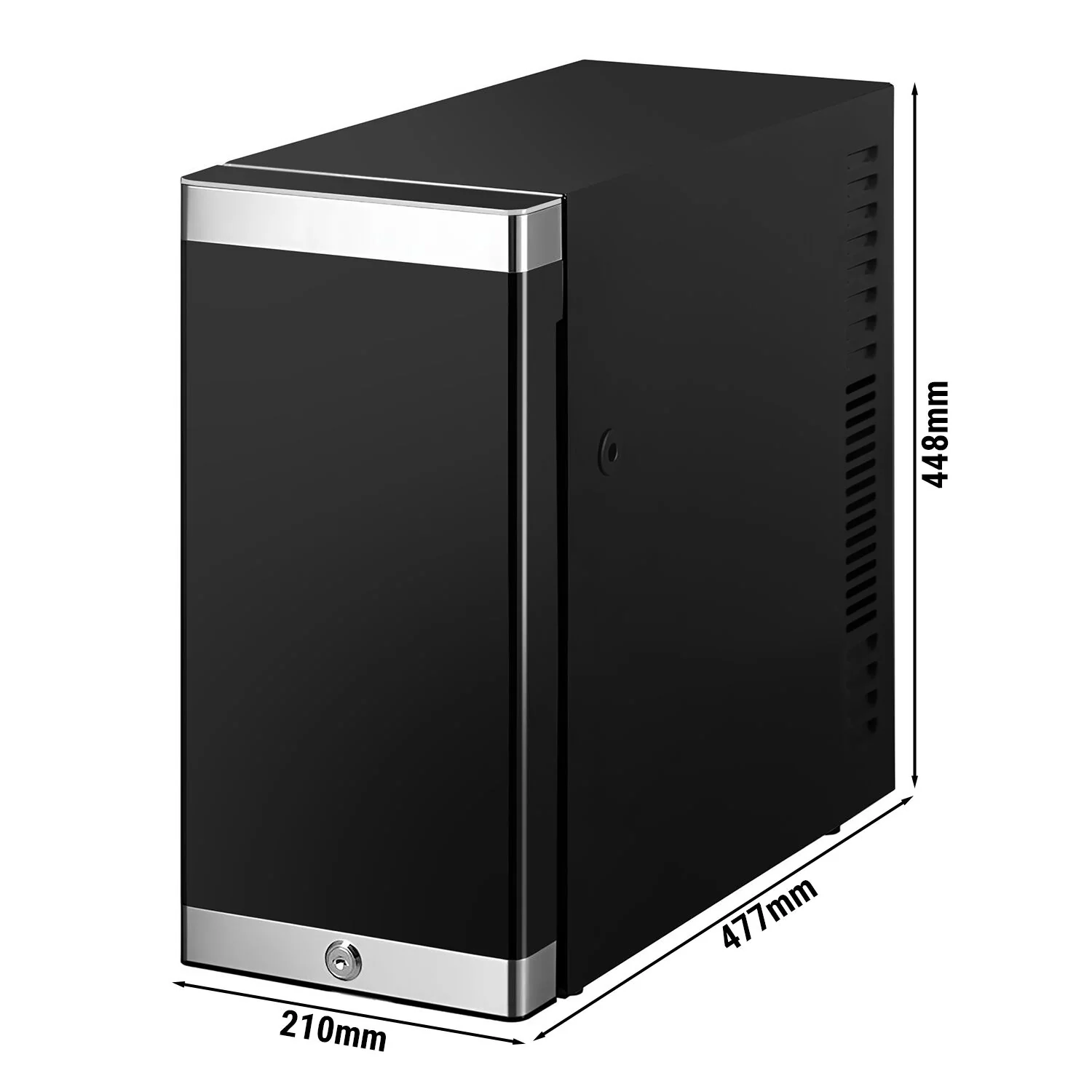 Melkekjøler - 210 mm - 9,8 l - digitalt display - med 1 dør & LED-belysning - +2 °C til +18 °C - svart