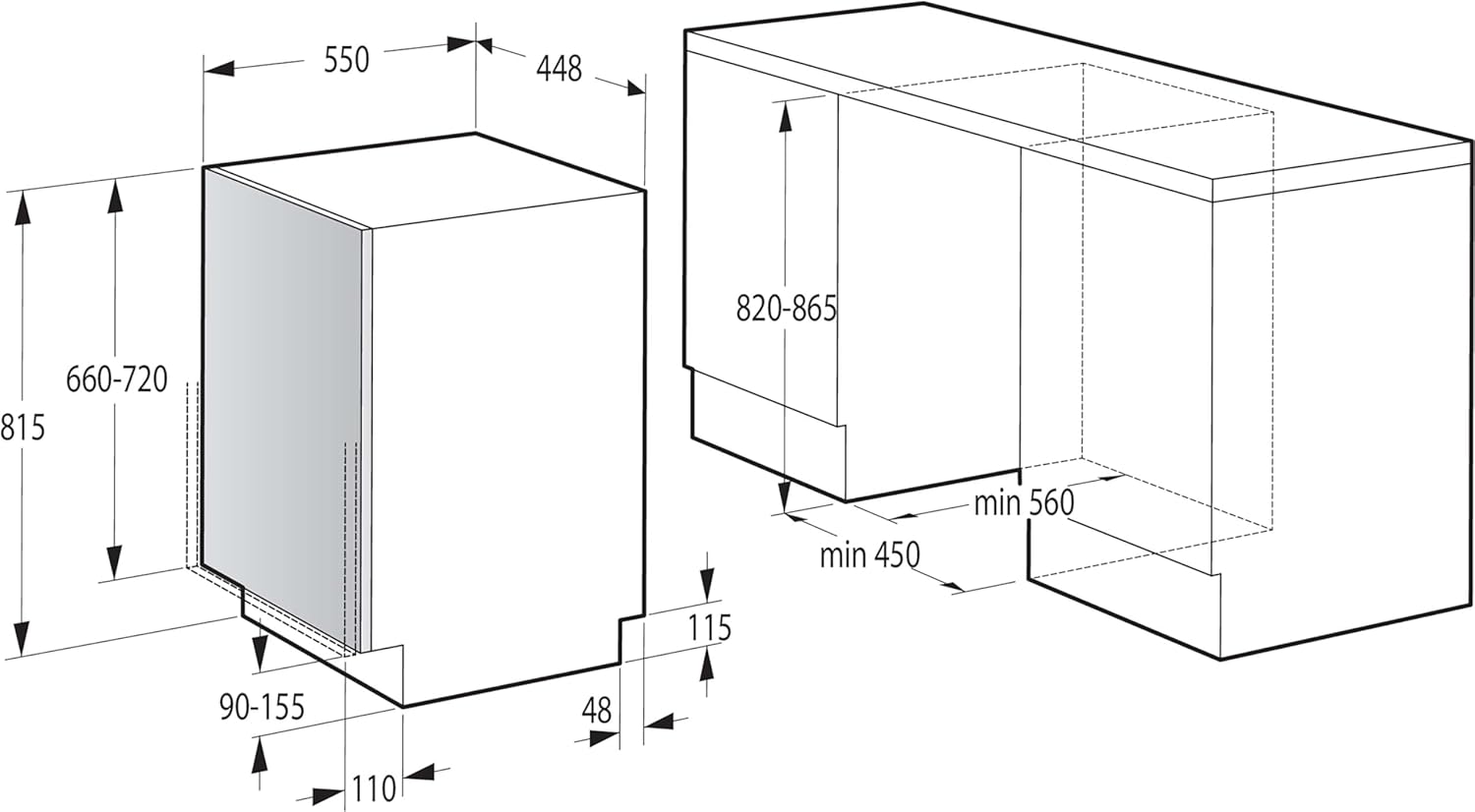 Gorenje GI 520 E15X Teilintegrierbarer Geschirrspüler / 45cm / 9 Maßgedecke / 5 Programme / 1h Reinigungsprogramm / höhenverstellbarer Oberkorb / vollständiger Überlaufschutz, Eingebaut, Edelstahl