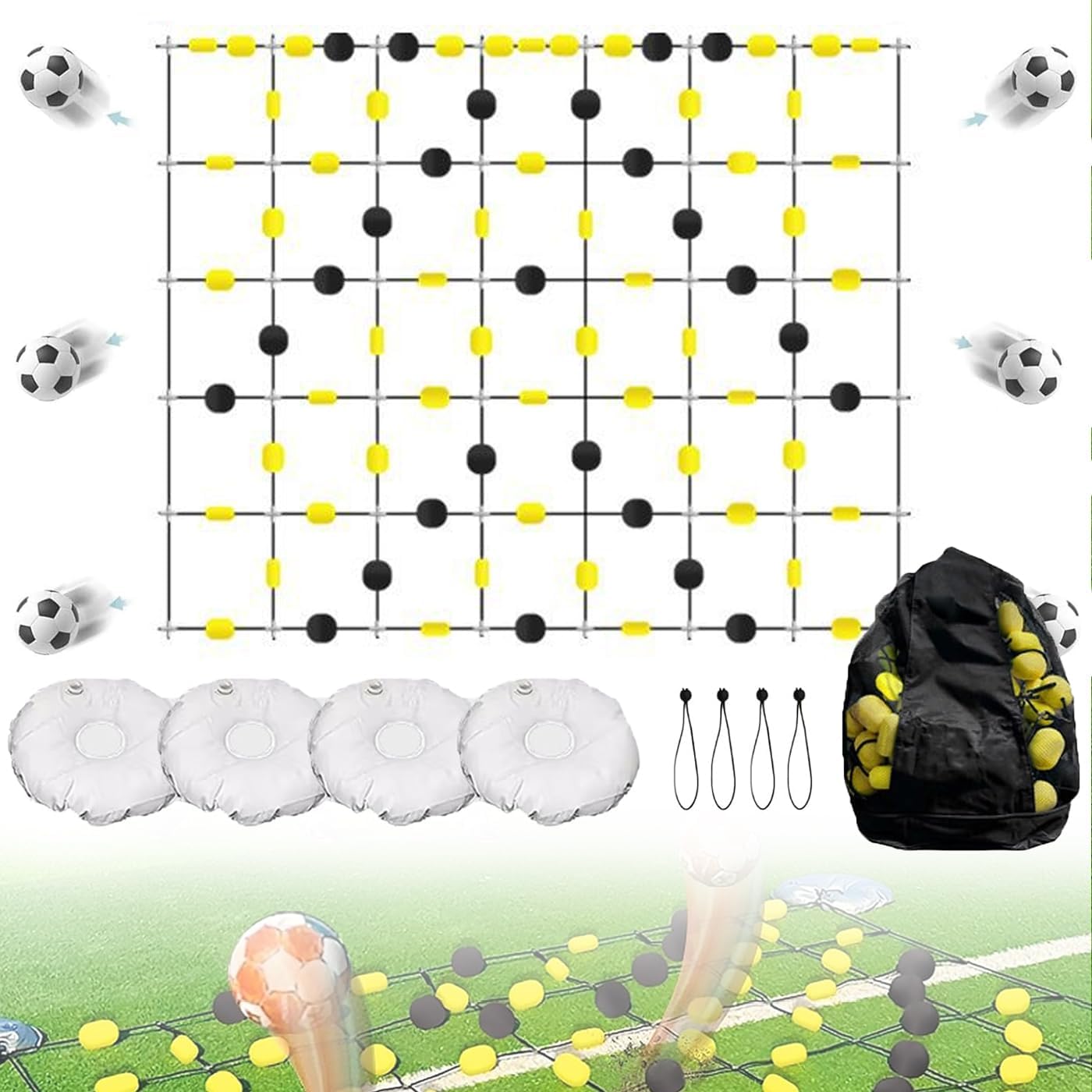 2 x 1,6 m/2,8 x 2 m Torwart-Trainingsgerät, Fußball-Reboundboard, Beweglichkeitstraining, Sportgerät, Torwart-Ablenkgerät, Reflex- und Beweglichkeitstraining für Kinder und Erwachsene 2.8 * 1.2m