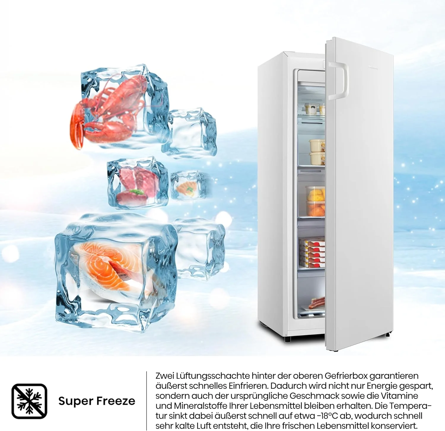 Hisense FV191N4AW2 Vriezer/ TotalNoFrost/ SuperFreeze/ Deuralarm/ Multiflow 360��/ BigBox/ 143,4 cm/ Vriesgedeelte 147 l/ 41 dB/ 205 kWh/Wit