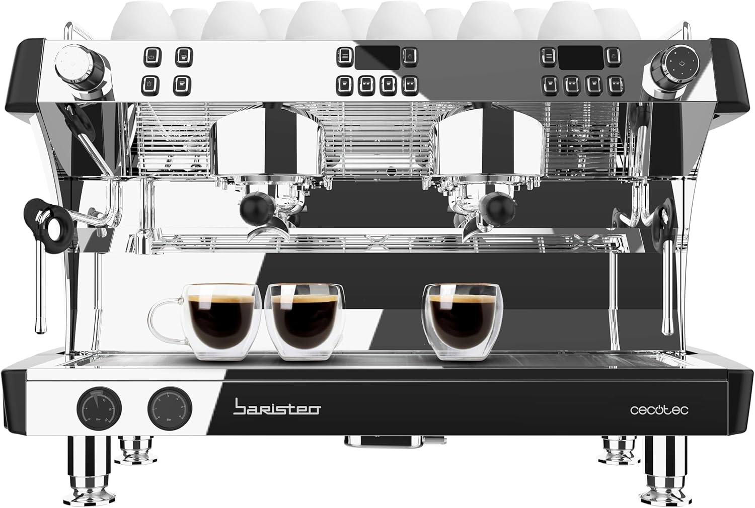 Cecotec Espresso-Kaffeemaschine Barista Baristeo Intima, professionelle Barista-Espressomaschine, Vorbrüh-System, 15 Bar Pumpe, einfaches Befüllen, 1,7L Wassertank und Tassenwärmer