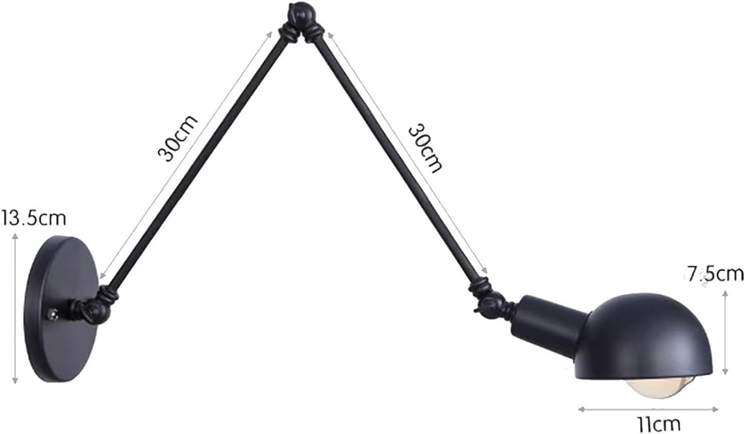 Doppelarm-Wandlampe, verstellbar, drehbar, Metall, Retro, minimalistische Nachttisch- und Flurbeleuchtung mit E27-LED-Leuchtmittel, moderne Wohnkultur