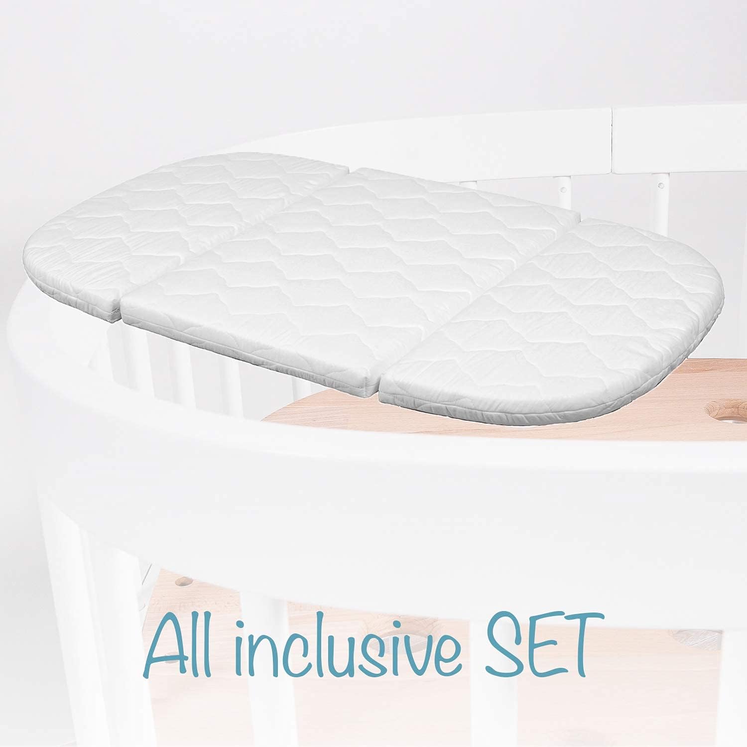 tweeto® Babybett 7 in 1 – mitwachsendes Babybett aus Holz | höhenverstellbares Beistellbett & Gitterbett | umbaubar zu Kinderbett & Laufstall (Buche Natur)