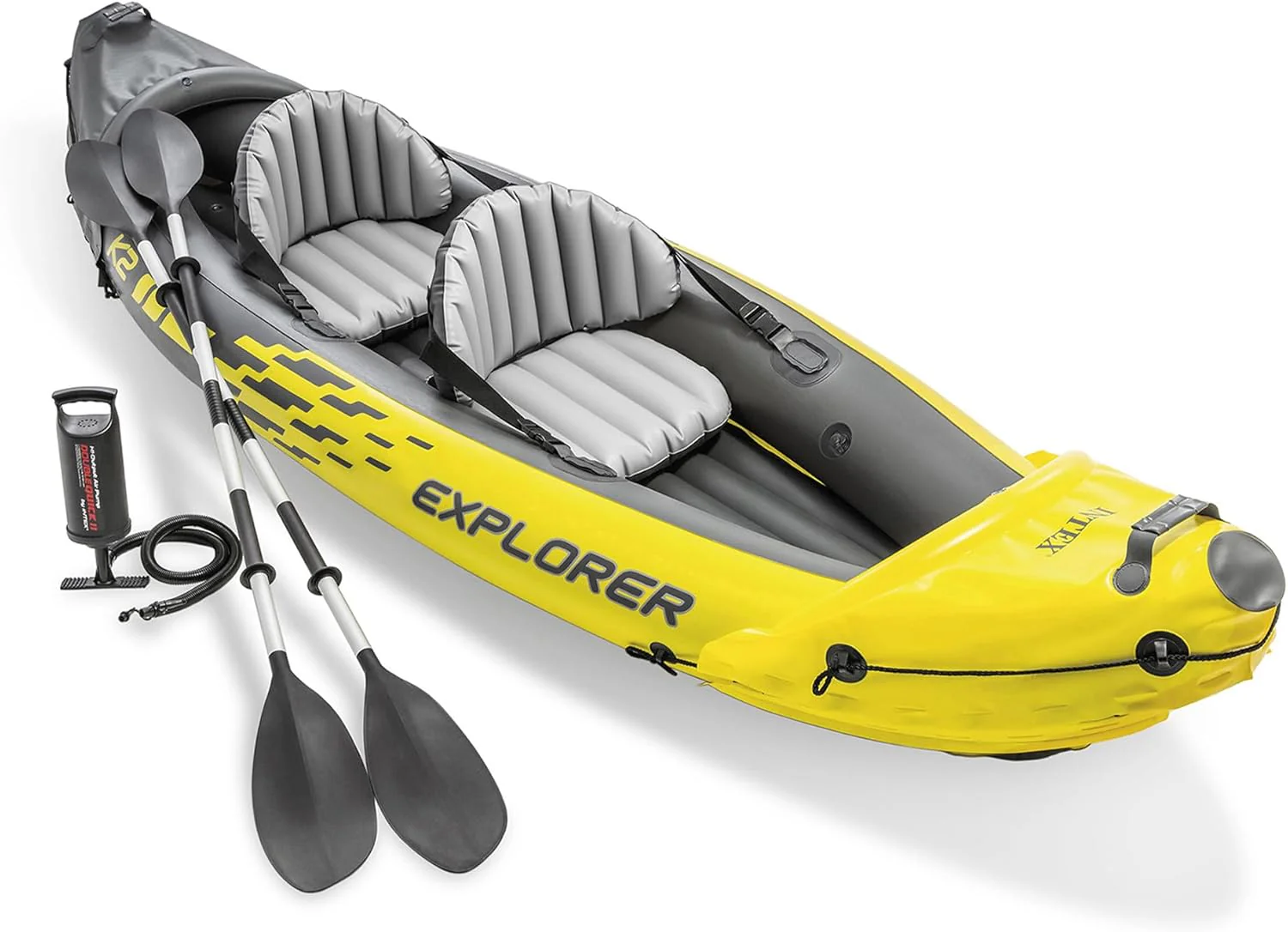 Intex 68307EP Explorer K2 Inflatable Kayak Set: Includes Deluxe 86in Aluminum Oars and High