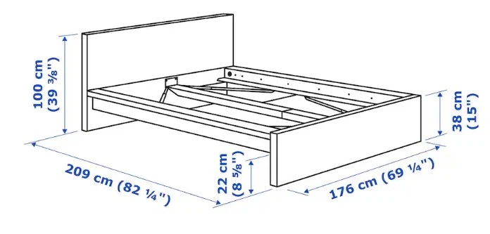 2025 MALM Hoog Bedframe, Zwartbruin, 160x200 cm
