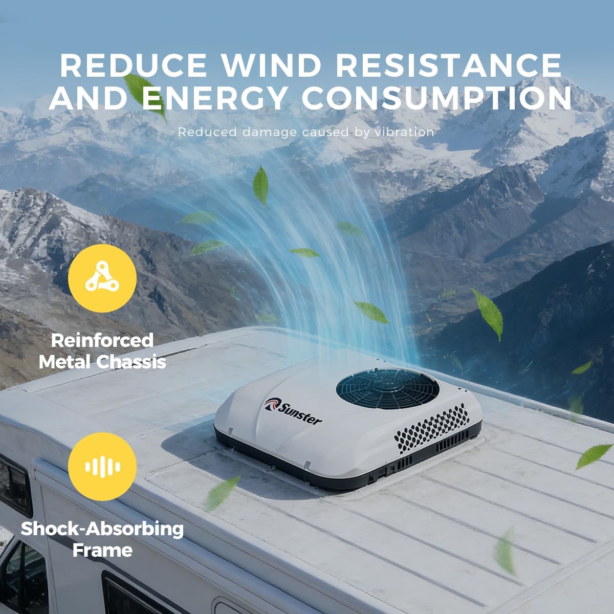 Sunster Klimaanlage Wohnwagen, 24V Dachklimaanlage für Wohnmobil, Wohnmobil Klimaanlage Kältefunktion Dachklimaanlage für PKW RV LKW Camper Bagger, Weiß