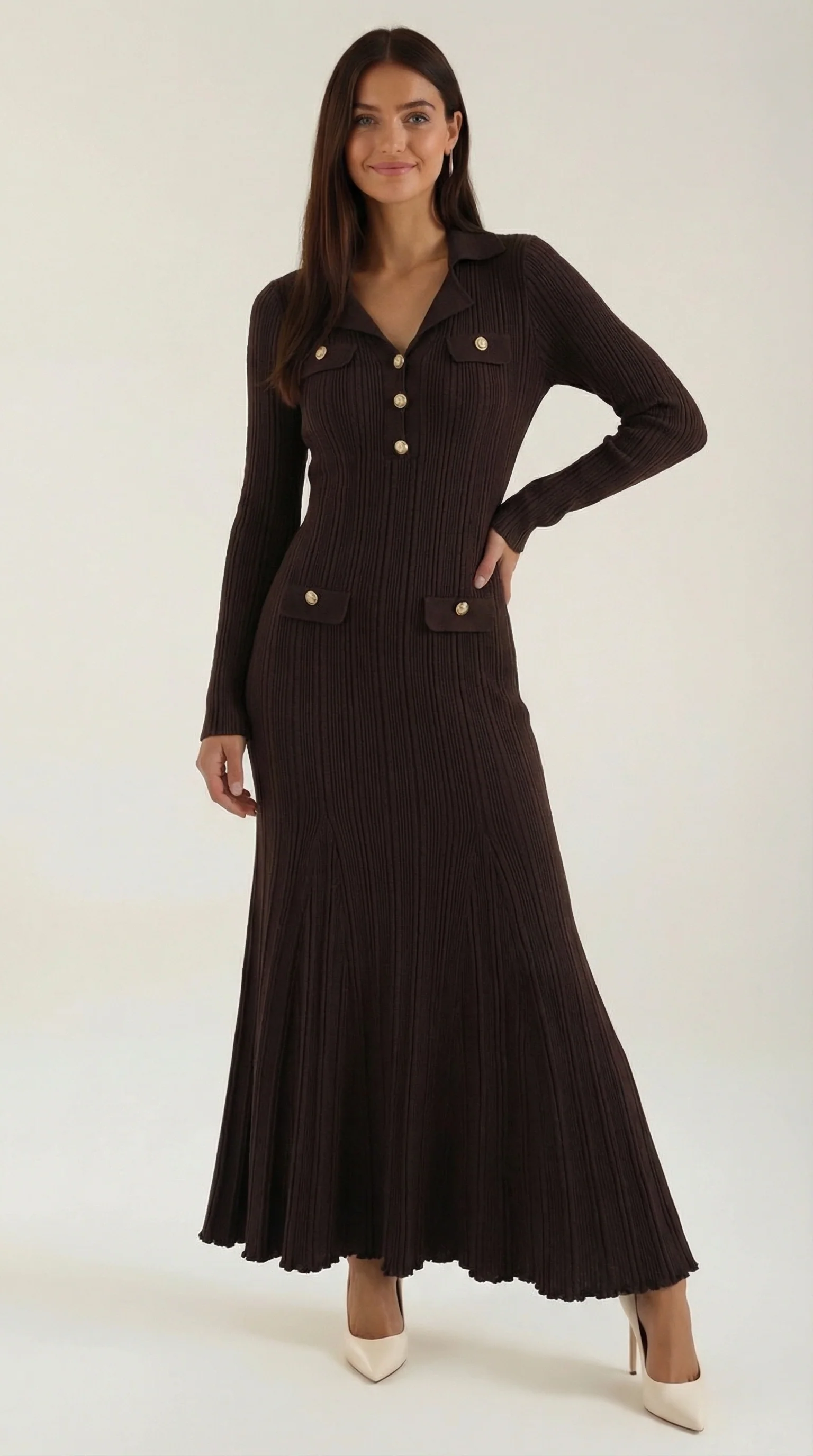 Strick-Maxikleid