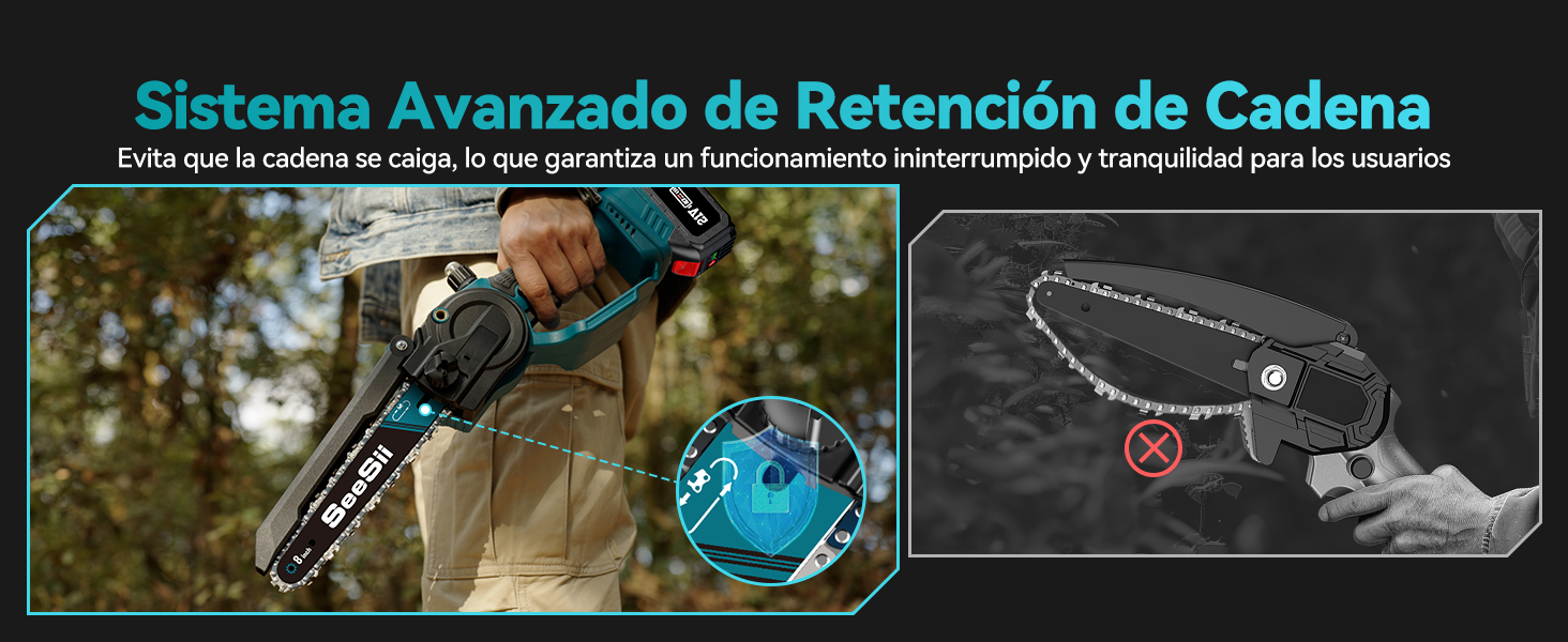 Seesii Mini motosierra 2 en 1 de 8 pulgadas con telescopio