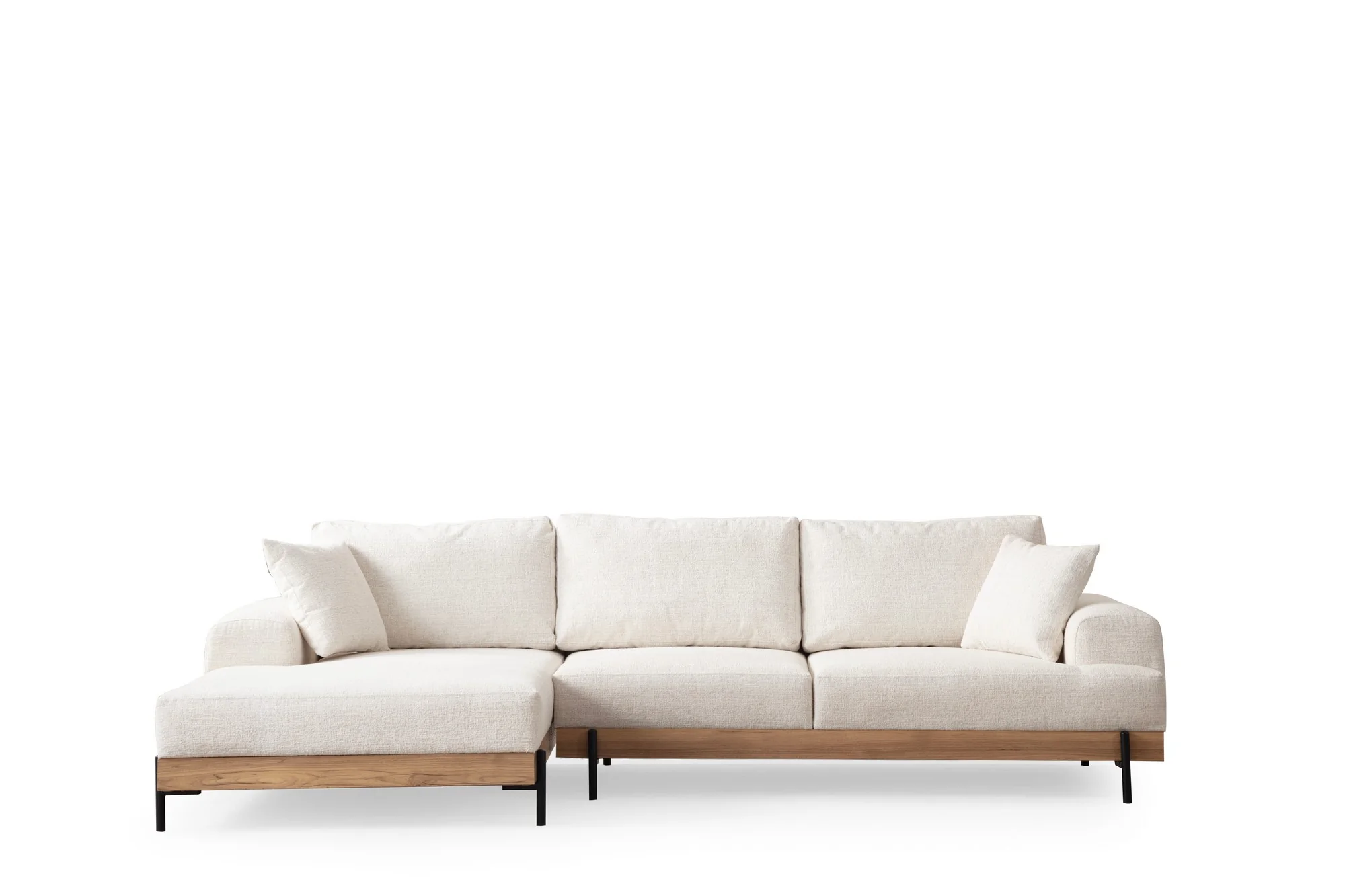 Eti Oak Left Ecksofa - Weiss
