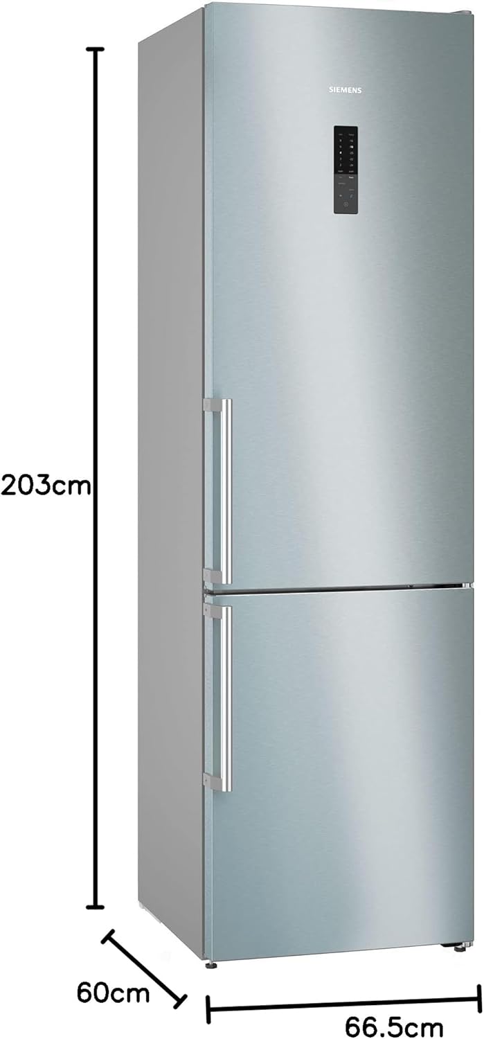SIEMENS KG39EAICA iQ500 Kühl-Gefrier-Kombination, 201 x 60 cm, 249 L Kühlen + 94 L Gefrieren, LowFrost seltener abtauen, LED-Beleuchtung gleichmige Ausleuchtung, BigBox Platz für groes Gefriergut