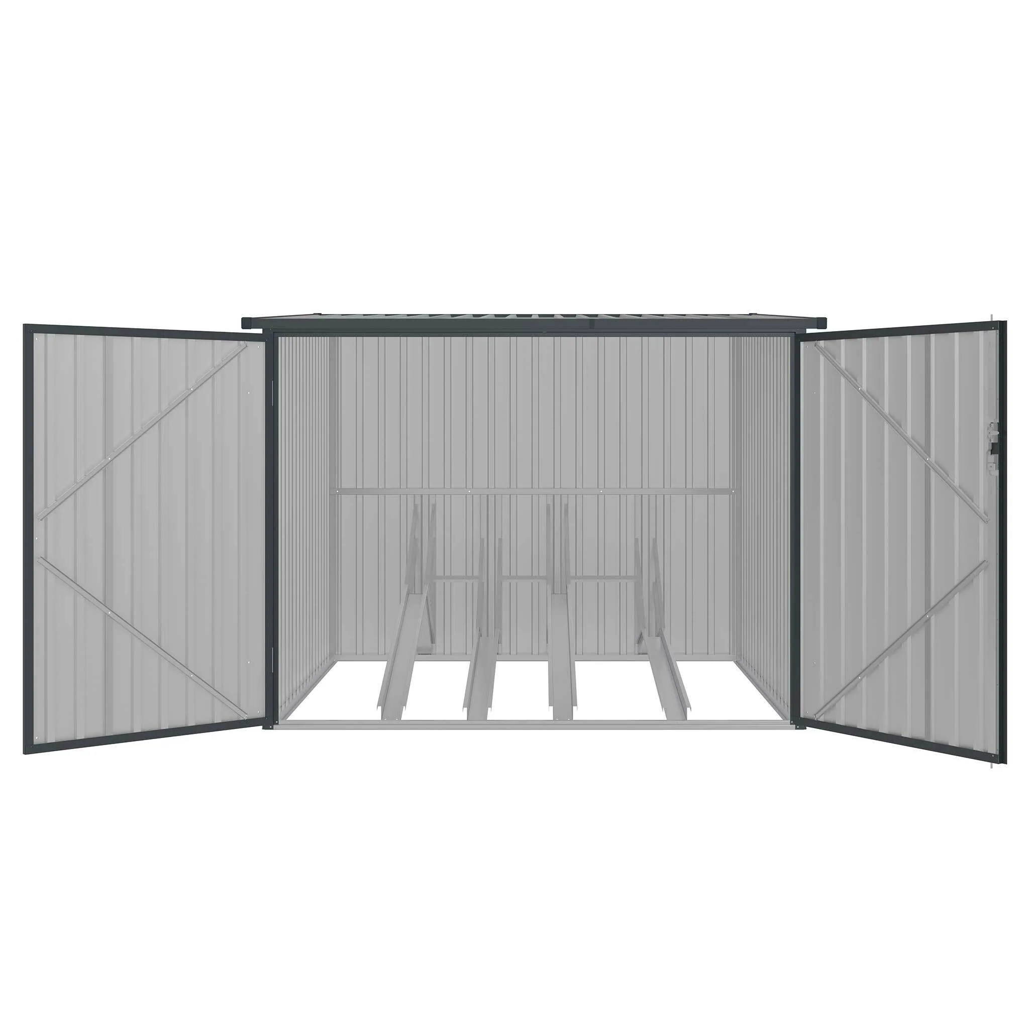 Fornorth Fahrradgarage für vier Fahrrder 203 x 198 x 157 cm, Dunkelgrau