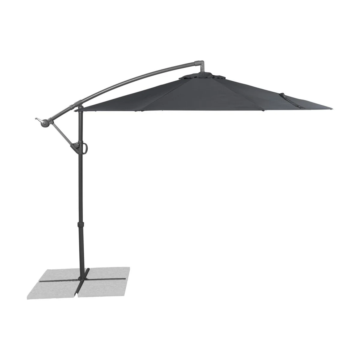 LIVARNO home Zweefparasol, 3 m, met handslinger, antraciet - B-keus zeer goed