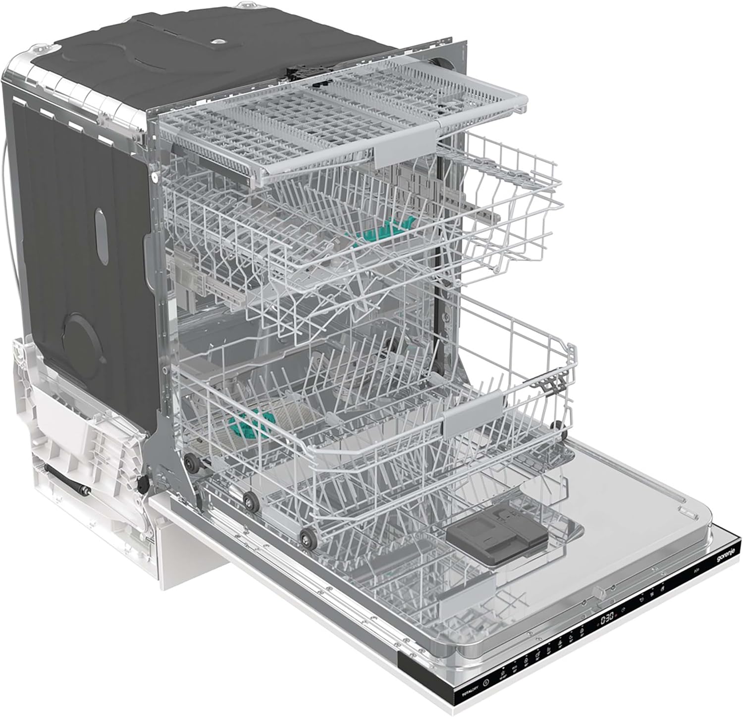 Gorenje GV663A66 Geschirrspüler/Einbaugerät FRONT NICHT ENTHALTEN/Made in EU/60 breite/16 Maßgedecke/8 Programme/TotalDry/Nachtprogramm/Status LED Licht/EEK: A-10%/Einbaumaße (HxBxT): 82 x 60 x 55,5cm