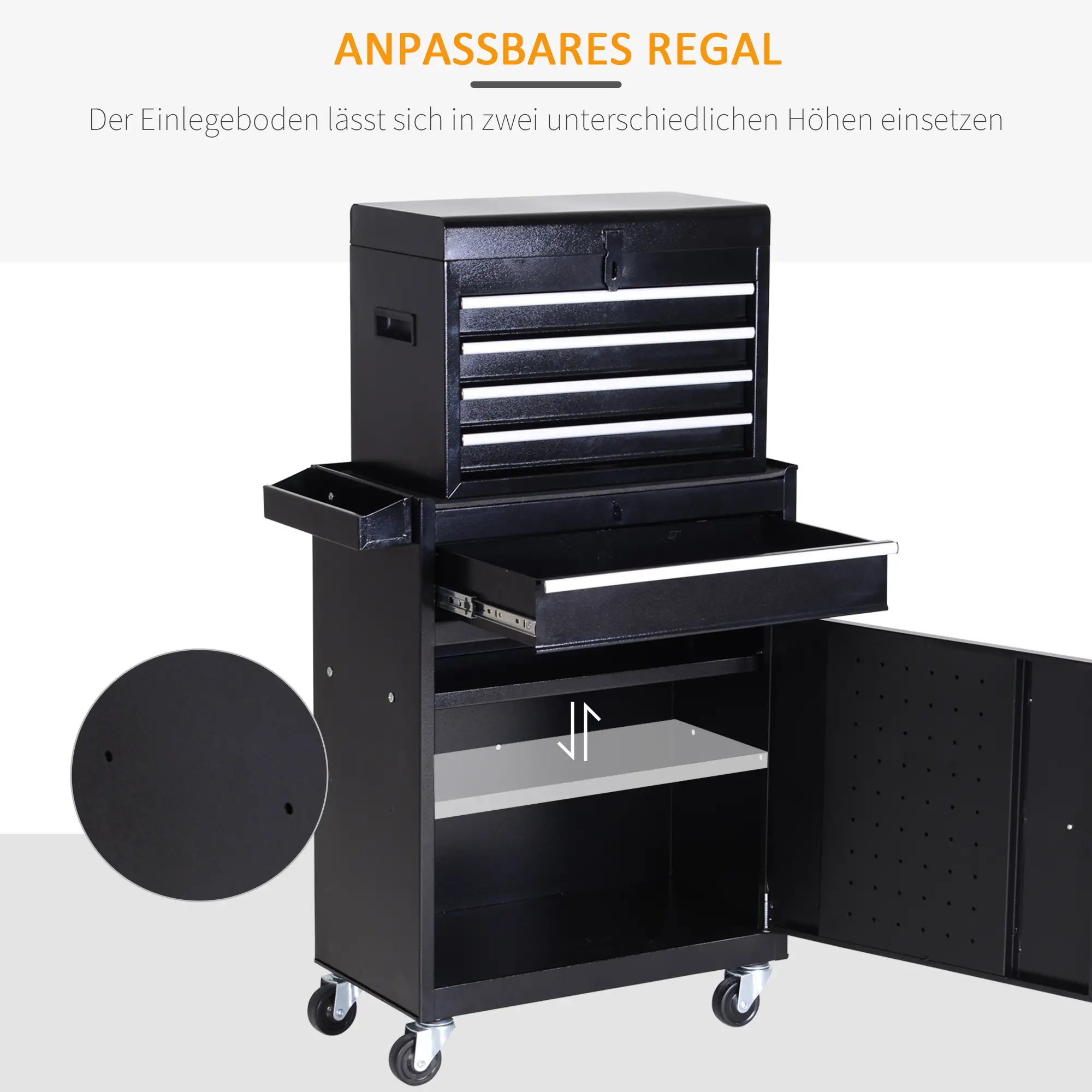 Durhand Werkplaatswagen gereedschapskast verrijdbaar veel opbergruimte