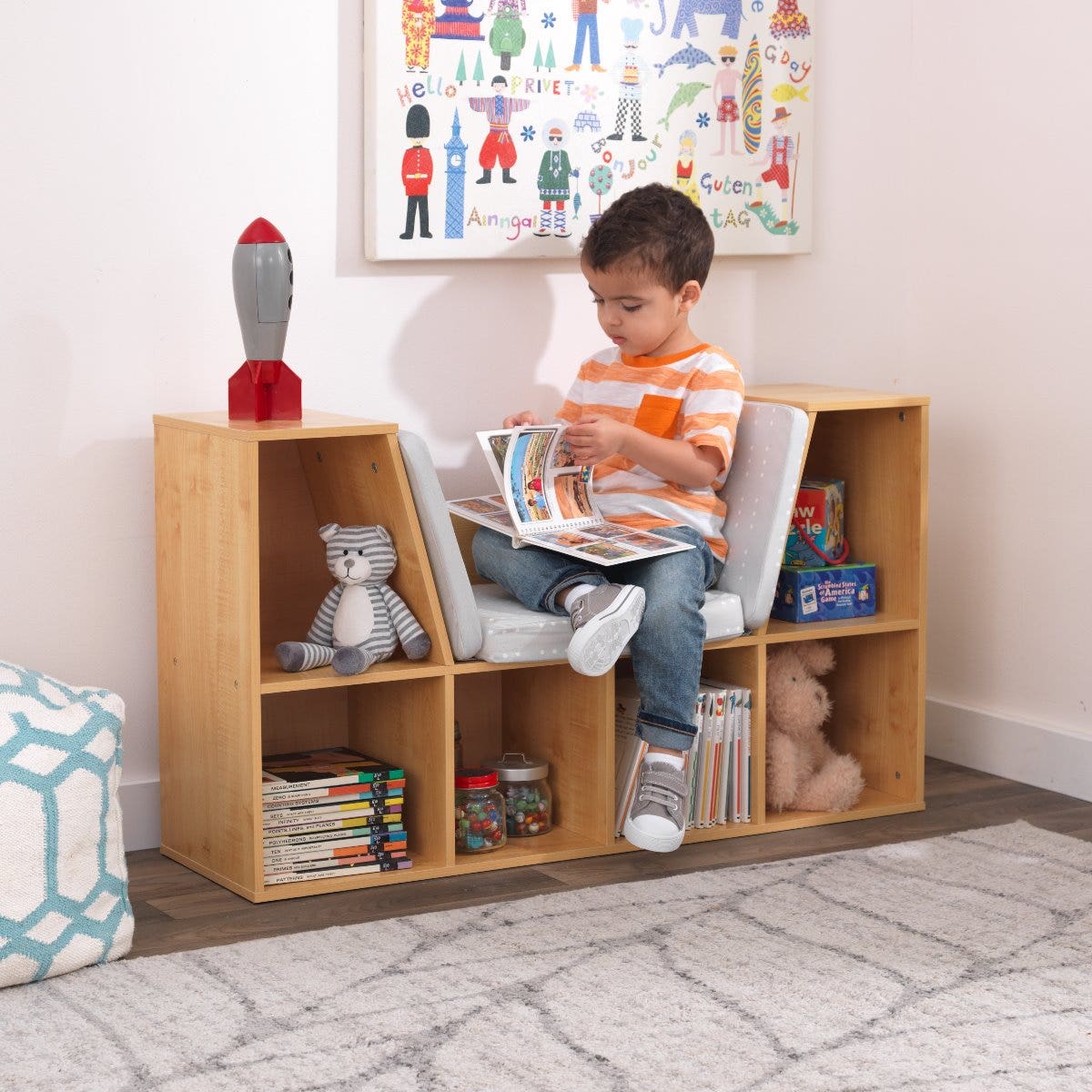 Boekenkast met leeshoek - Natuurlijk