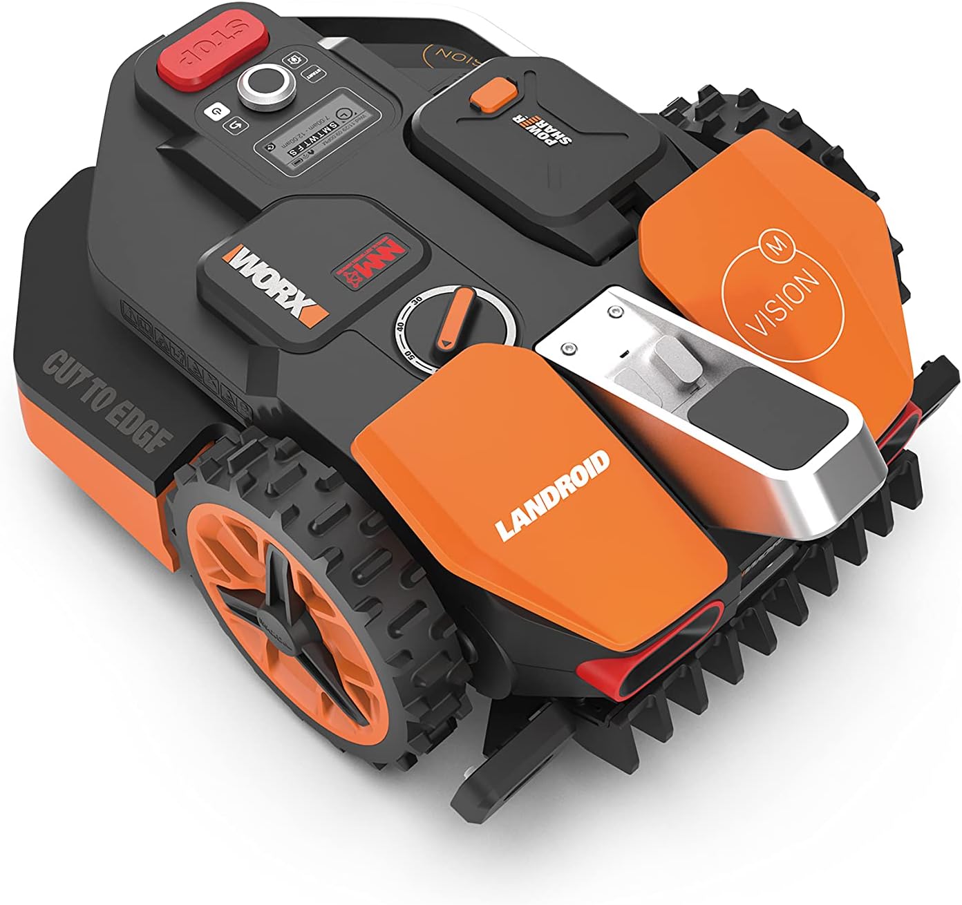 WORX Landroid WR169E Mähroboter mit Begrenzungskabel für Gärten bis 300m² - AIA Navigation - App Steuerung, WLAN, Bluetooth - Cut-to-Edge - 16 cm Schnittbreite - 30-60 mm Schnitthöhe