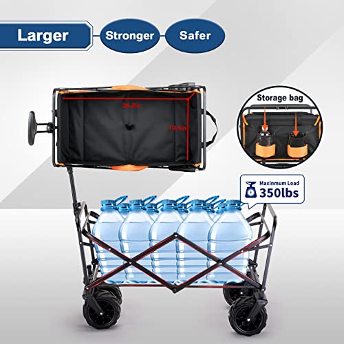 Heavy Duty 350 lb Capacity Foldable Wagon with Large Wheels