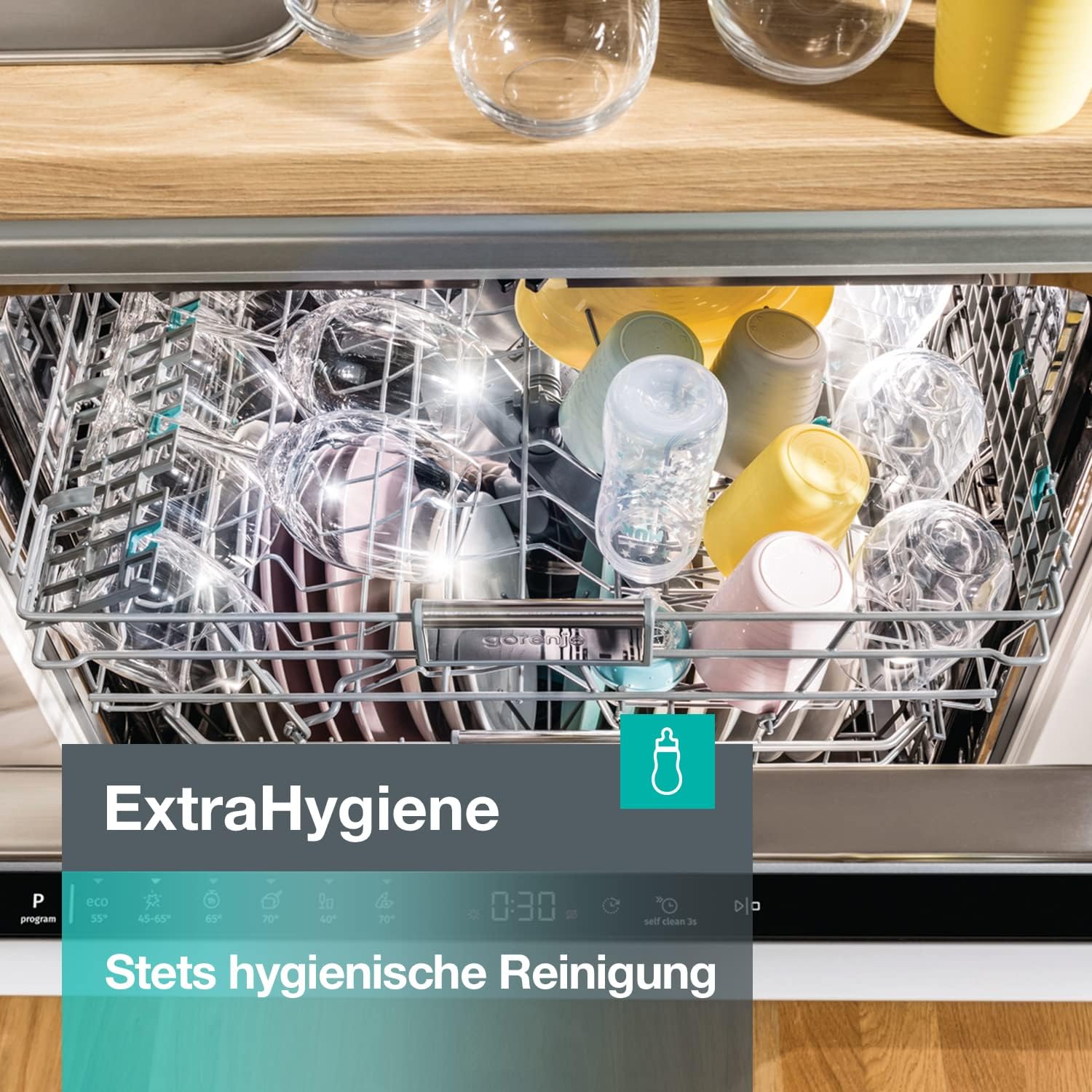 Gorenje GV663A66 Geschirrspüler/Einbaugerät FRONT NICHT ENTHALTEN/Made in EU/60 breite/16 Maßgedecke/8 Programme/TotalDry/Nachtprogramm/Status LED Licht/EEK: A-10%/Einbaumaße (HxBxT): 82 x 60 x 55,5cm