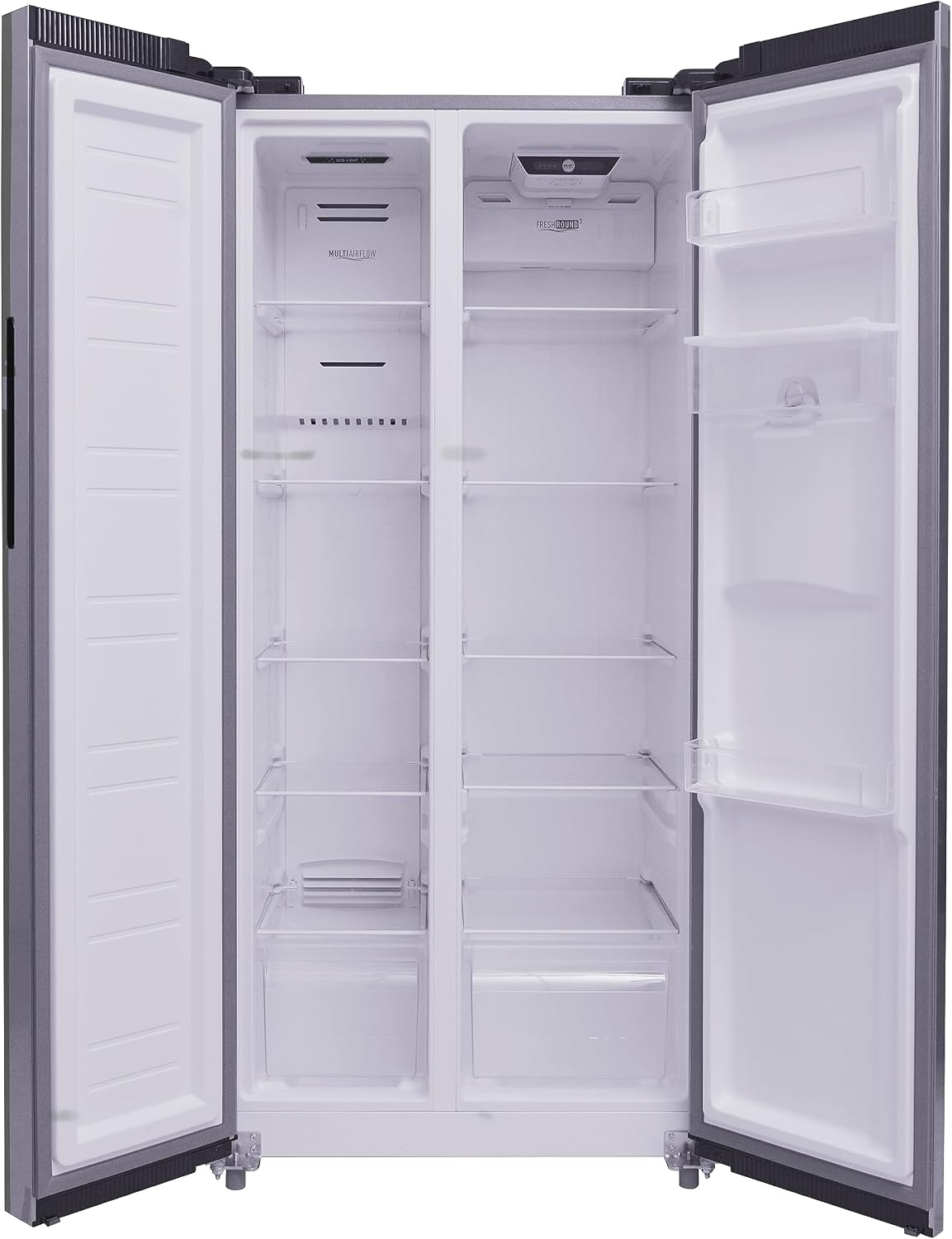 PKM SBS436NFWDIX, Side by Side Kühl-Gefrierkombination Inox 450 L/2-türig mit Wasserspender/180 Liter 4 Sterne Gefrierfach/Frostfrei/41 dB